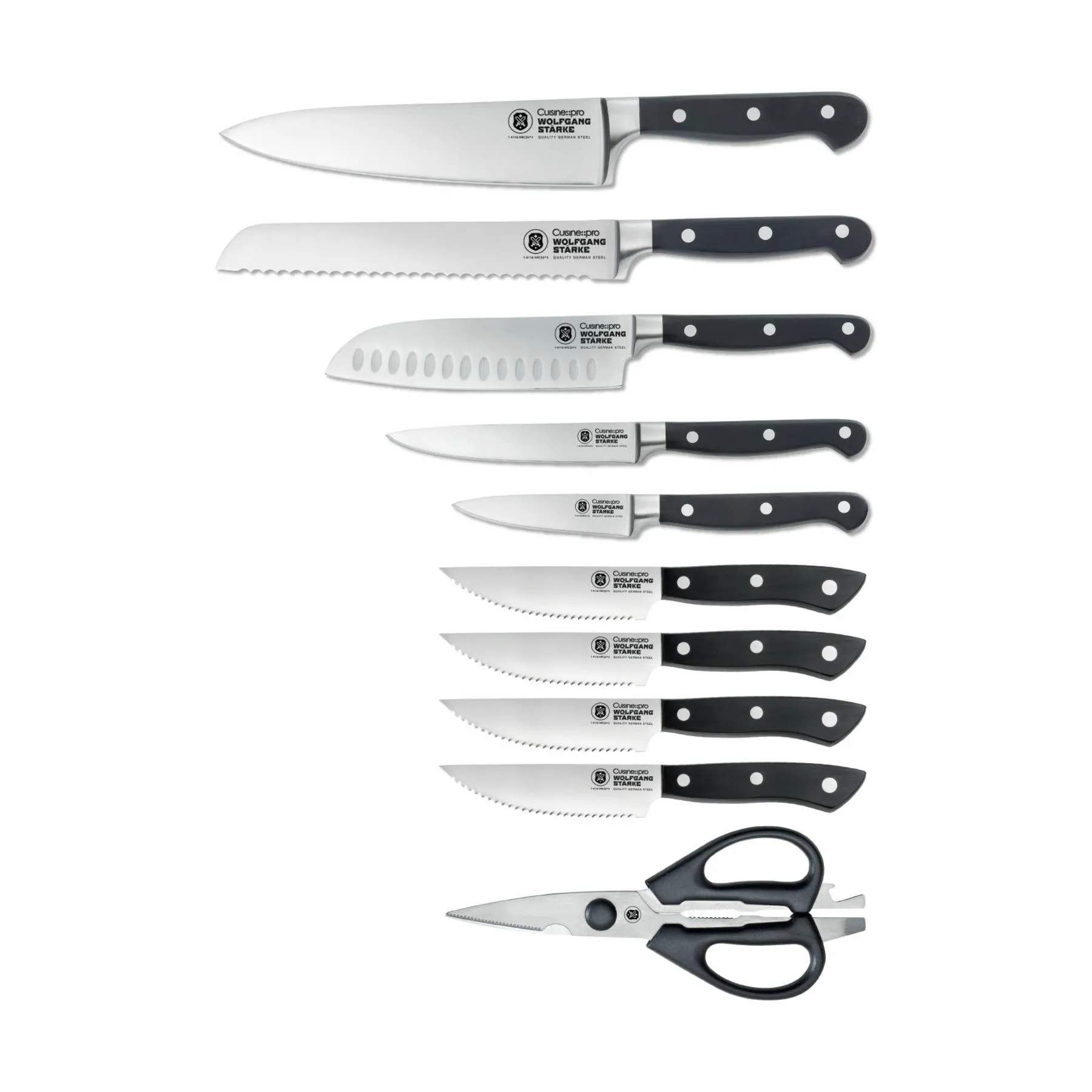 THE CUSTOM CHEF™ Knivblokke med knive Cuisine::pro® WOLFGANG
STARKE™ Cuisine::pro WOLFGANG STARKE™ Kutchin Knivblok - 11 dele i Brun, 3