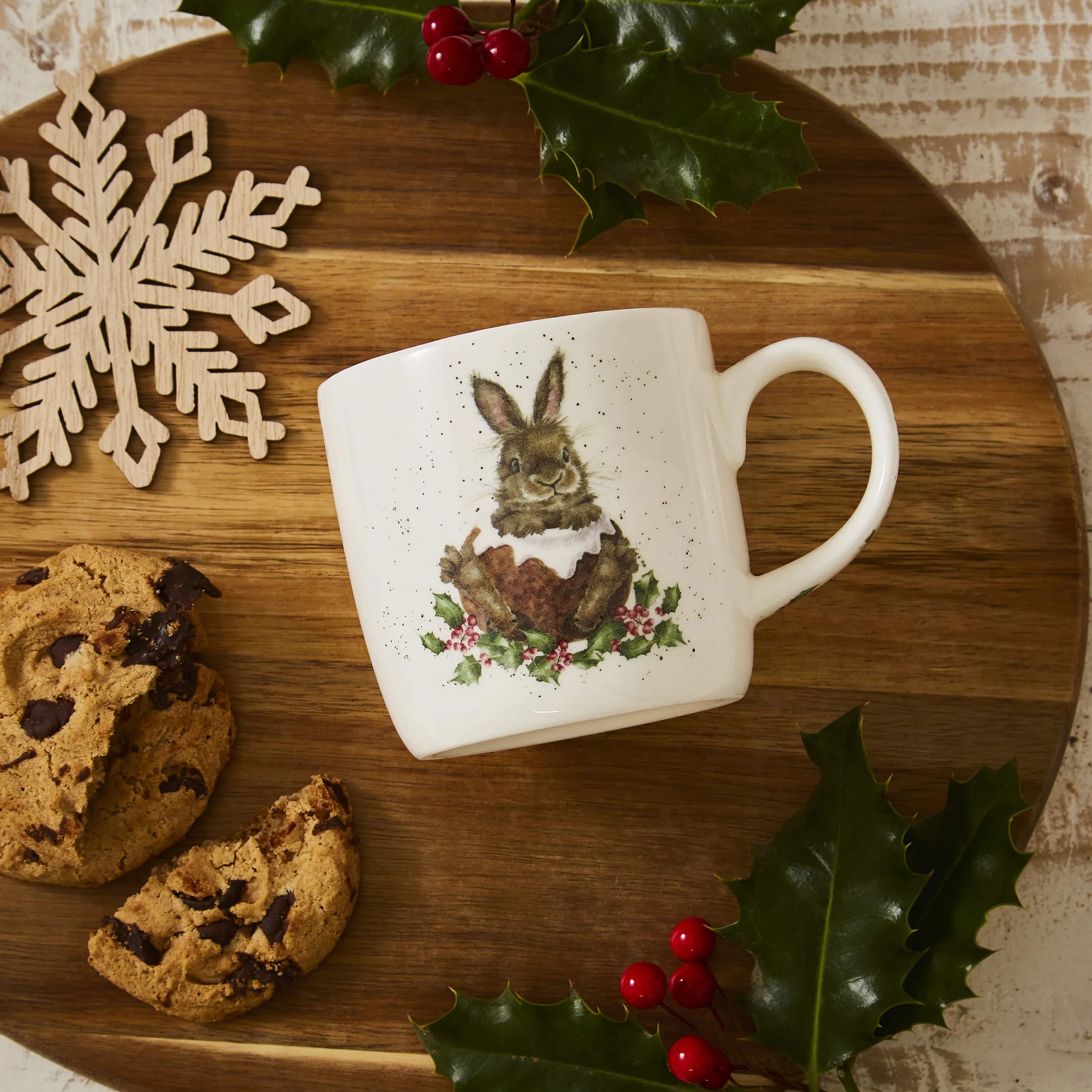 Royal Worcester Krus og kopper med hank Wrendale Krus - Merry little xms i Julekanin, 3