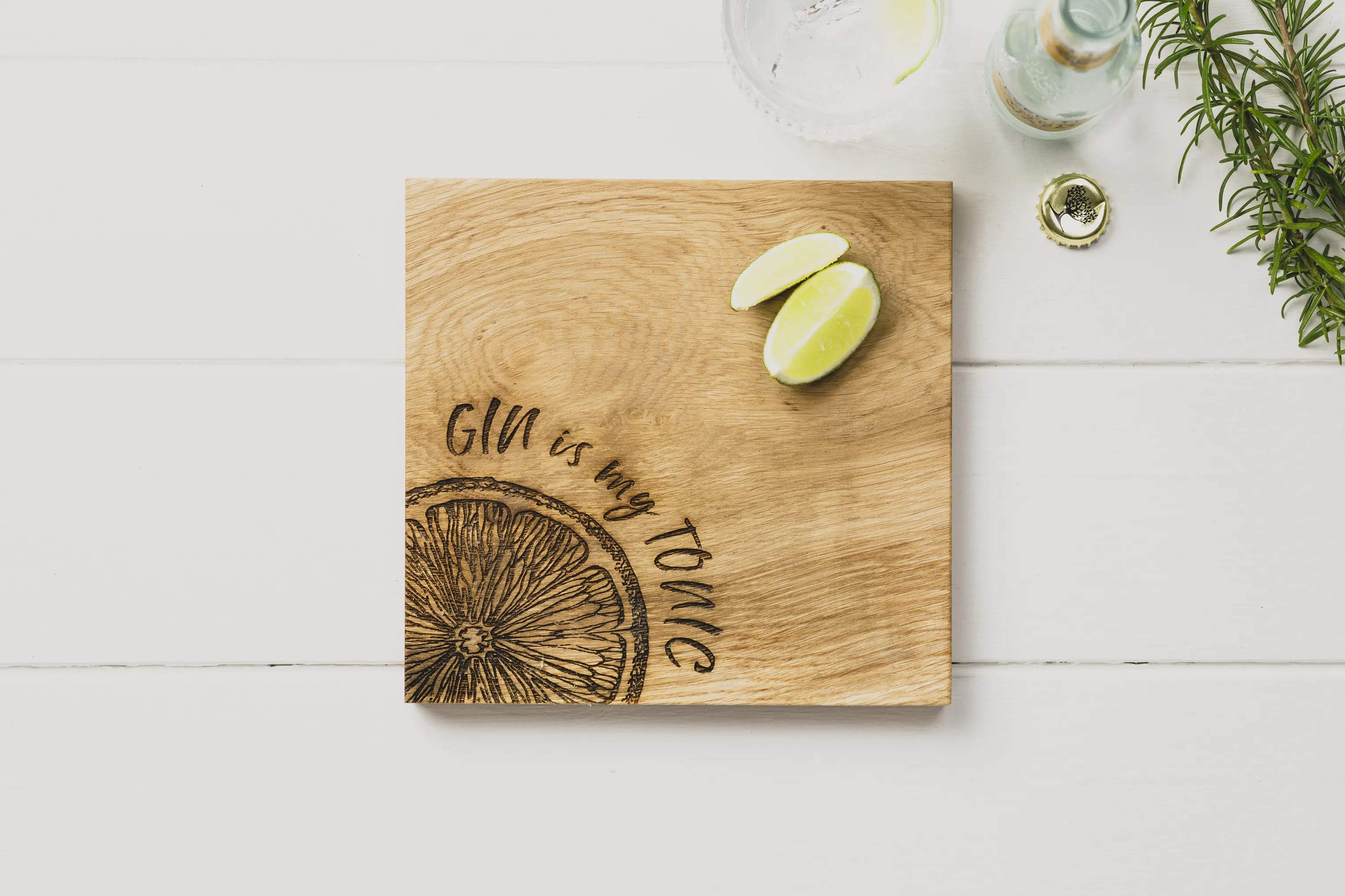 The Just Slate Company Skærebrætter Gin Is My Tonic Skærebræt i B19 x L21 cm, 2