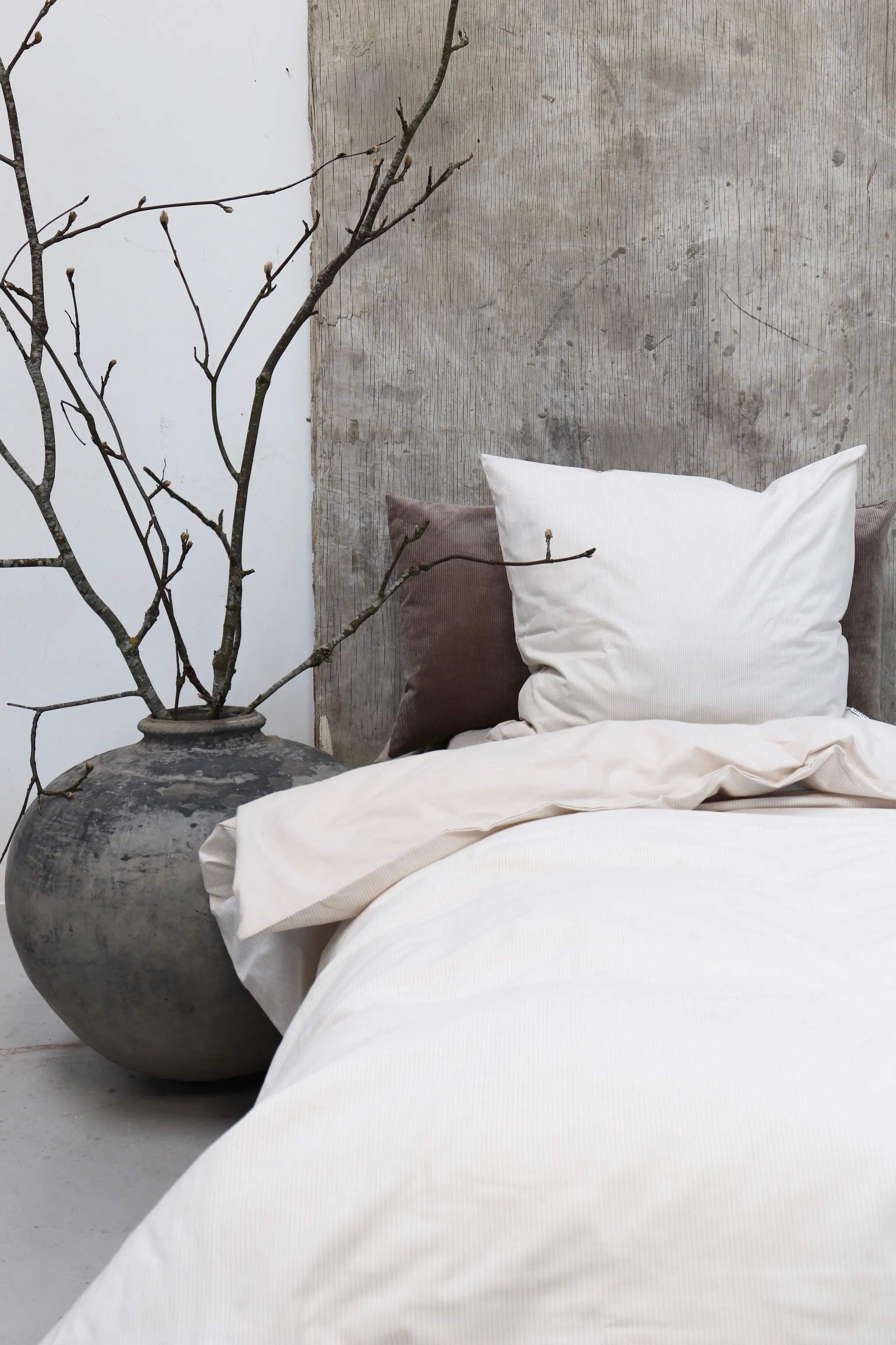 omhu Sengetøj Mini Strib OMHU Mini Strib Sengetøj i Beige, B140 x L220 cm, 2