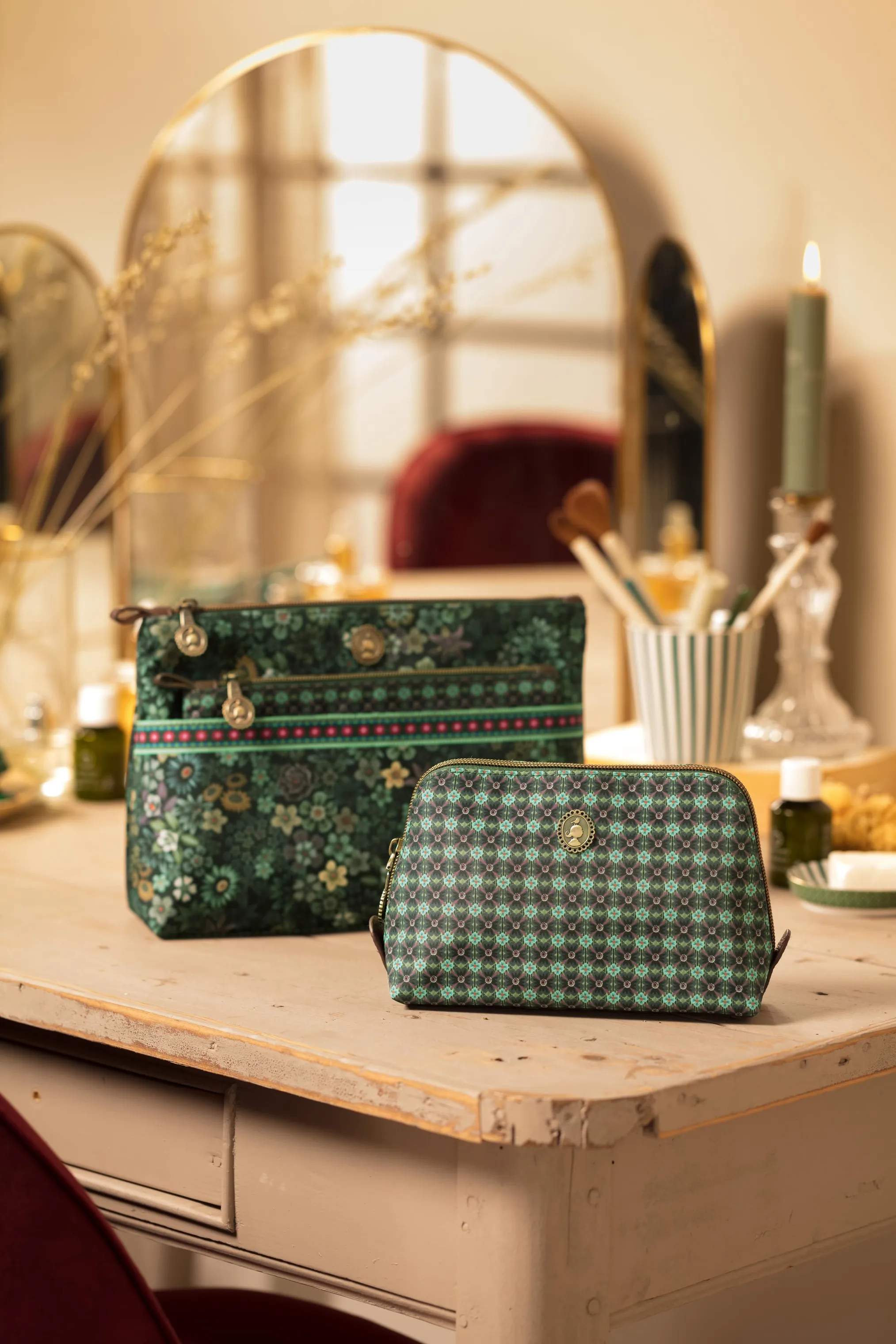 PIP Studio Toilettasker Coby Kosmetiktaske - Small i Green, 2