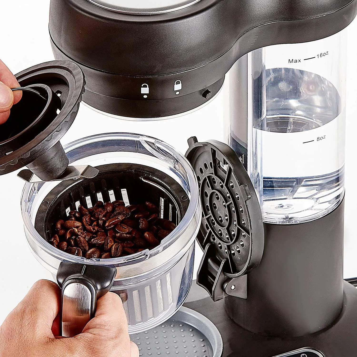 Hâws Kaffemaskiner Kaffemaskine m. kværn i Sort, 2