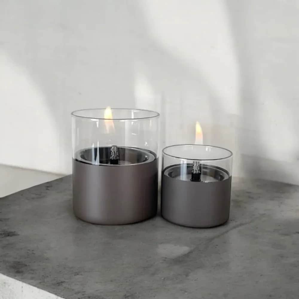 TenderFlame Fyrfadsstage Lilly Lily Bordlanterne - 2 stk. i Gun Metal, 2