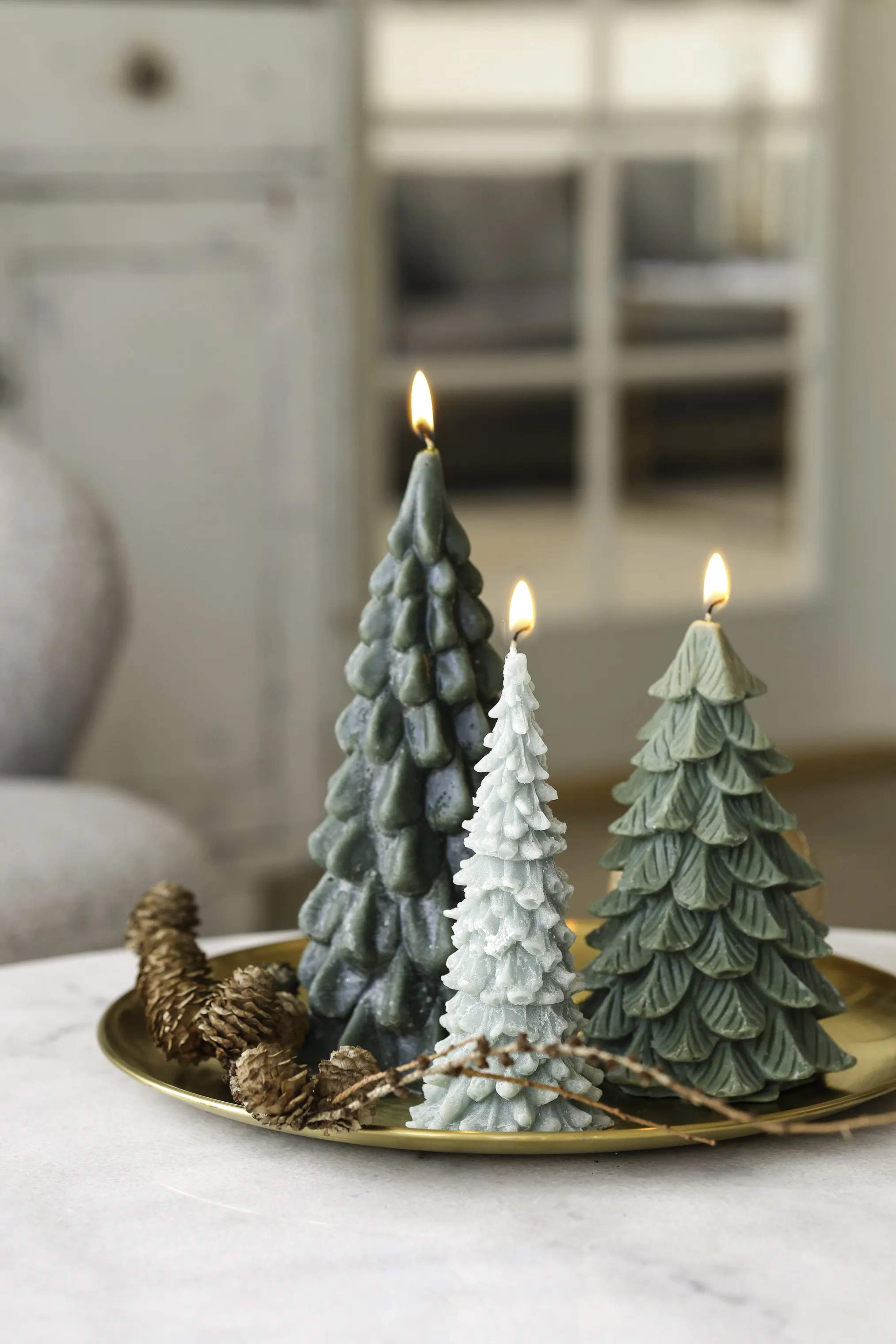 Casa Christmas Bloklys Lys - Juletræ i Grøn, 2