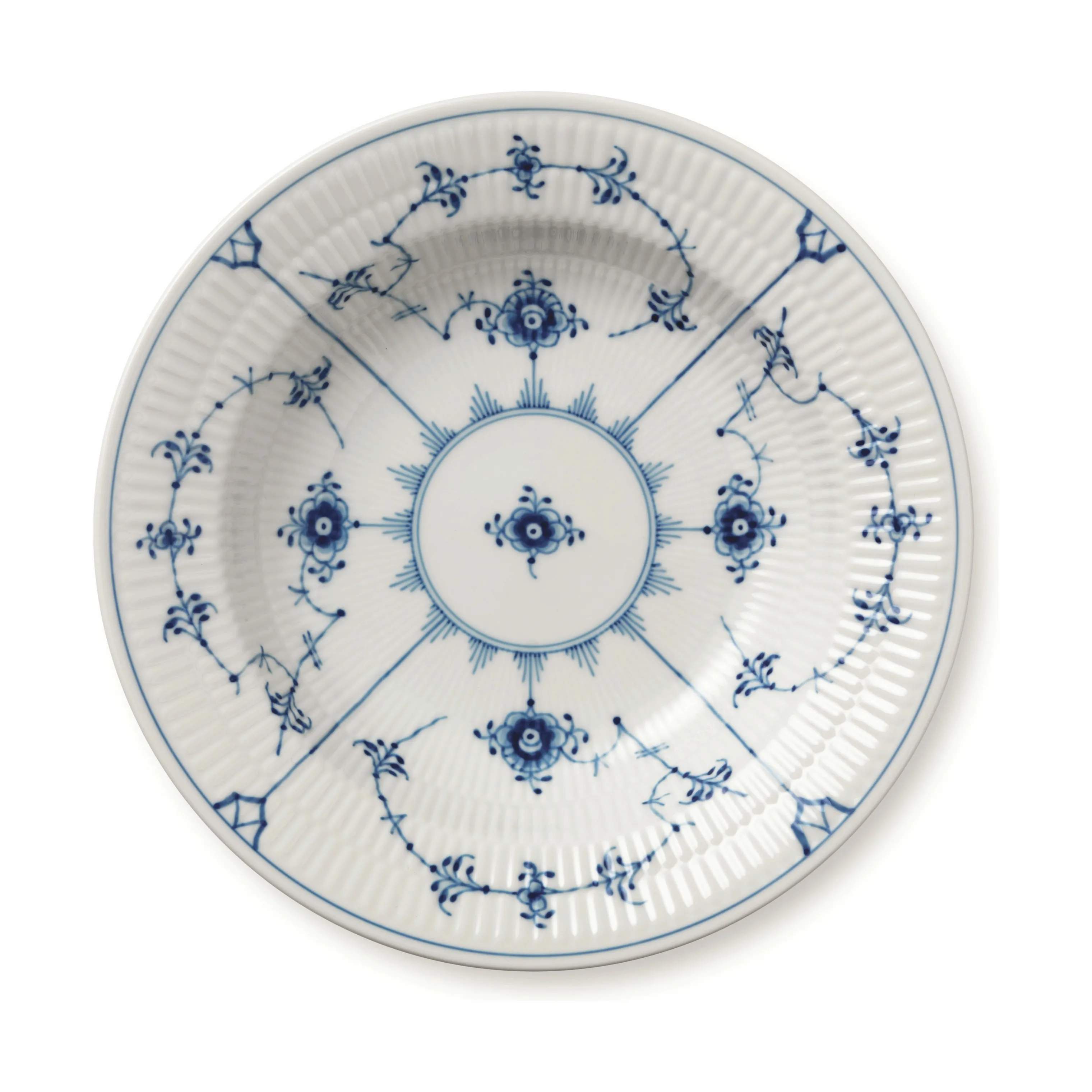 Royal Copenhagen Dybe tallerkener Musselmalet Riflet Dyb Tallerken i 21 cm, 1