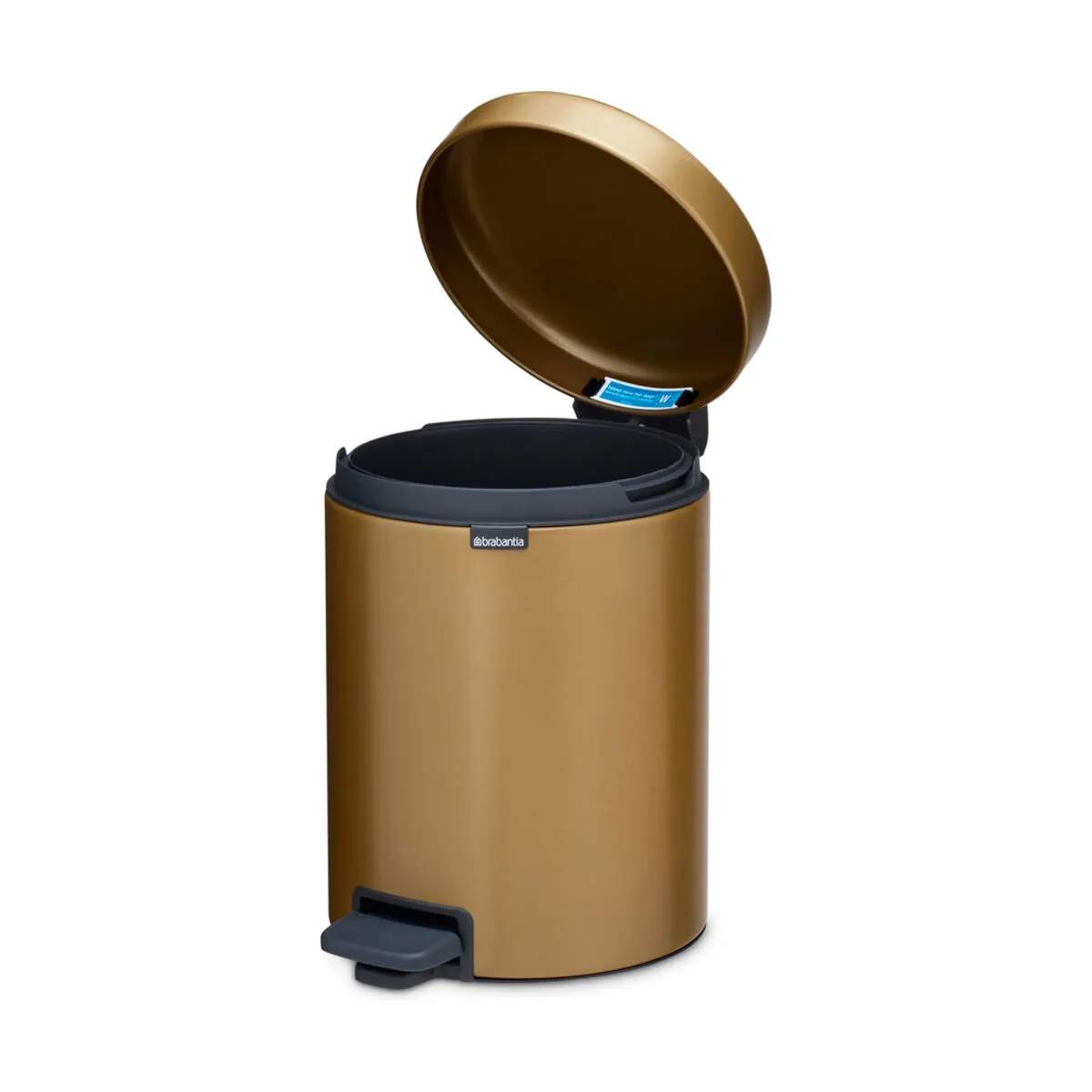 Brabantia Toiletspande NewIcon Pedalspand i Warm Brass, 5 L, 5