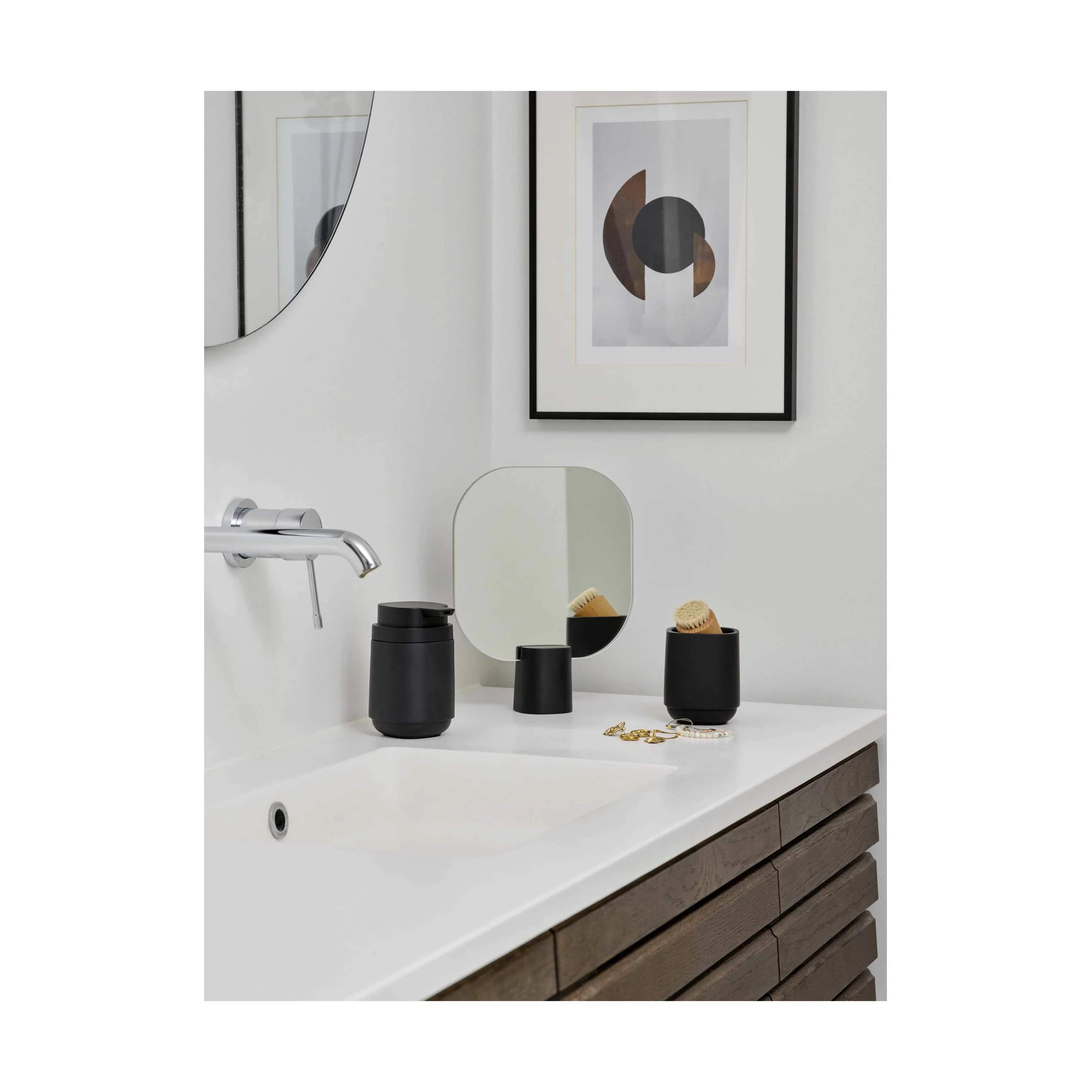 Zone Spejle Time Bordspejl i Black, 2