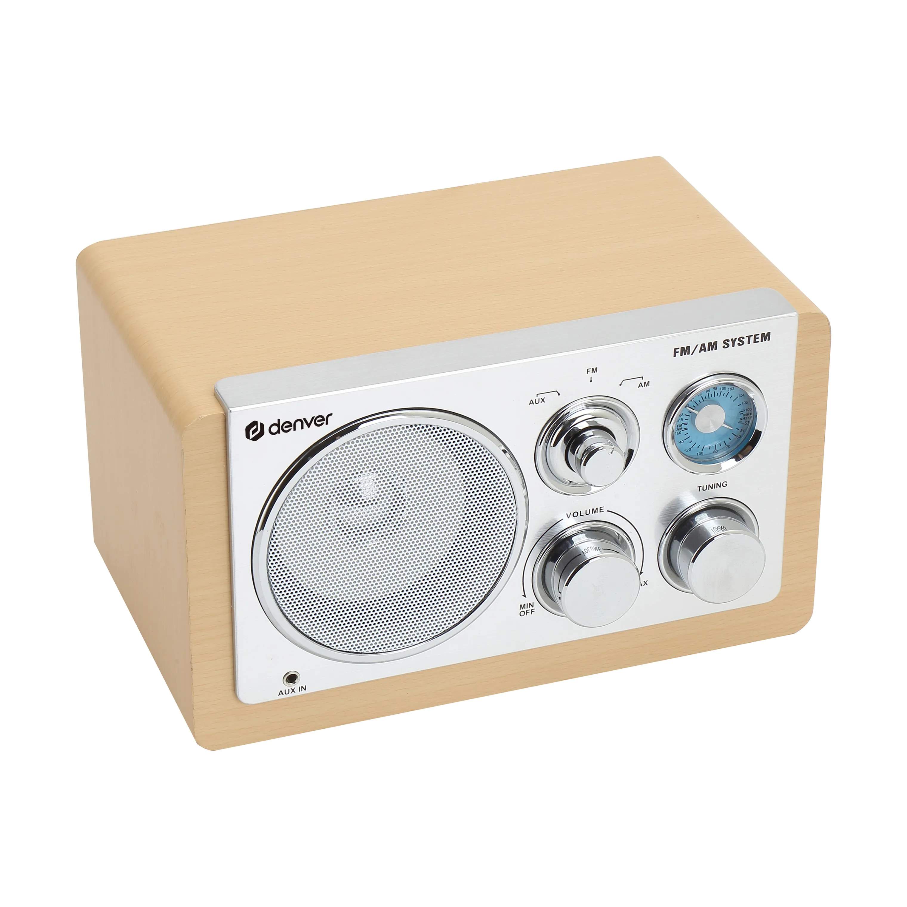 Denver Højtalere Analog Radio i Lyst træ, 3