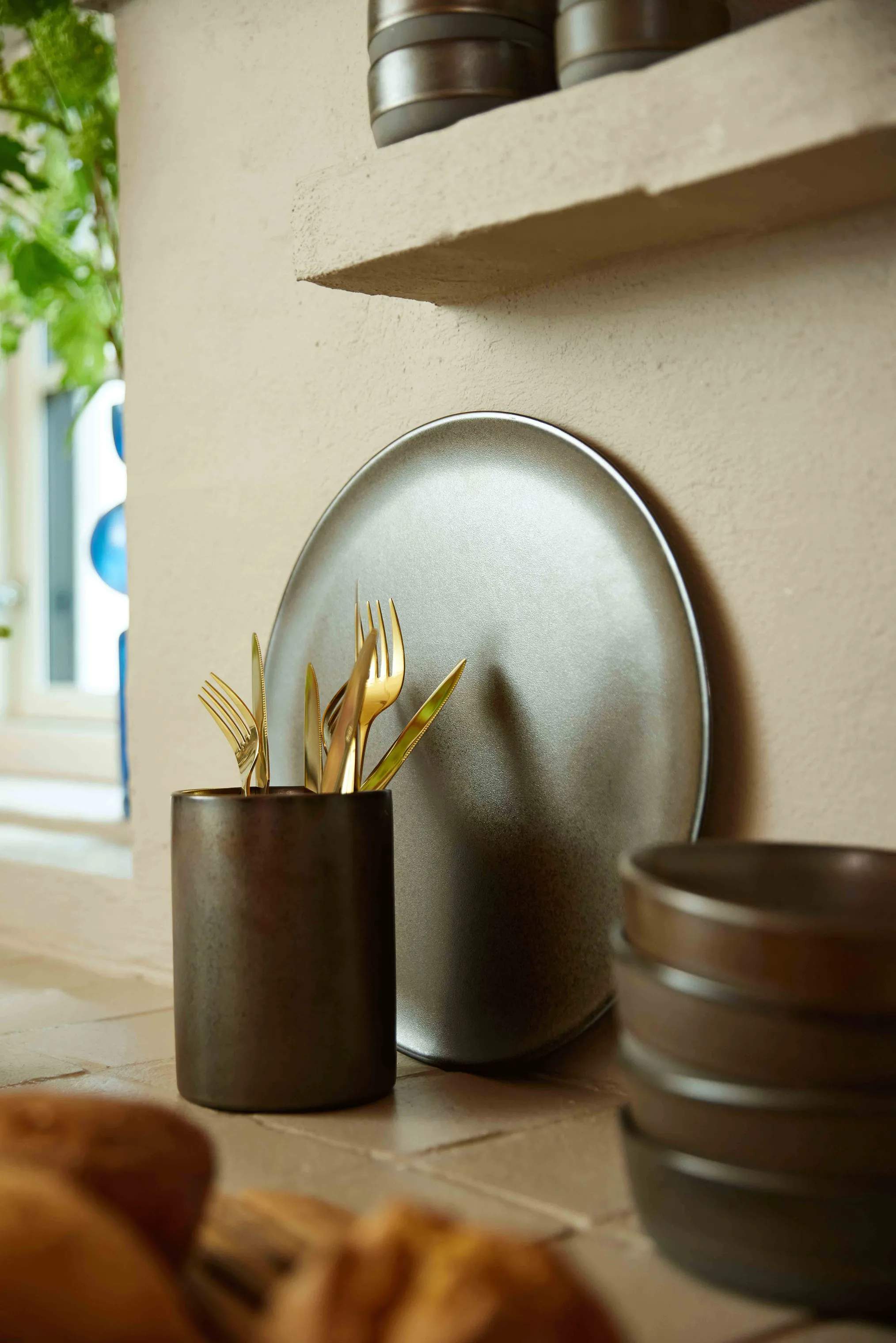 RAW by Aida Krukker til køkkenredskaber Redskabskrukke i Metallic Brown, 2