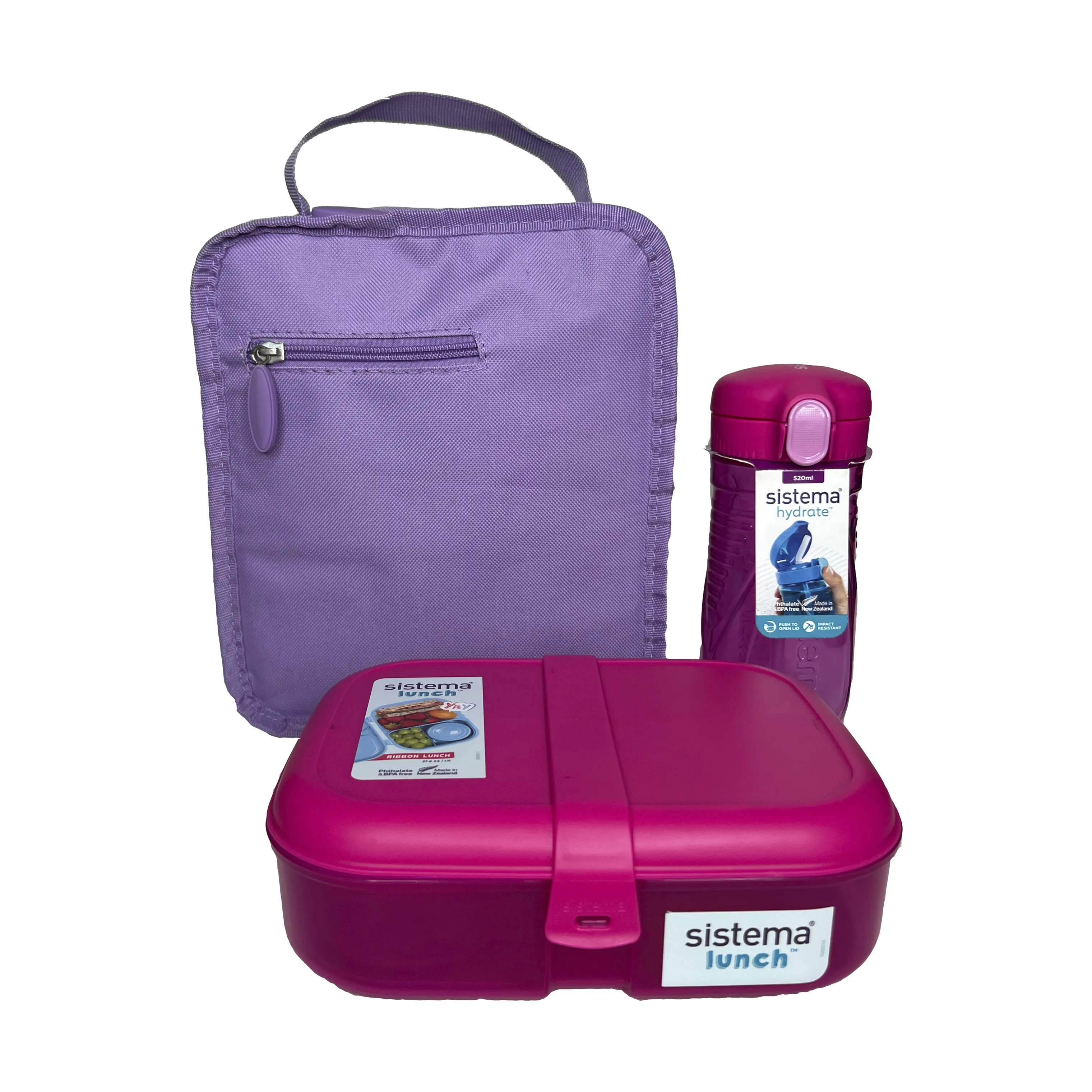 Lunch Time Startpakke - 3 dele, pink/purple, large