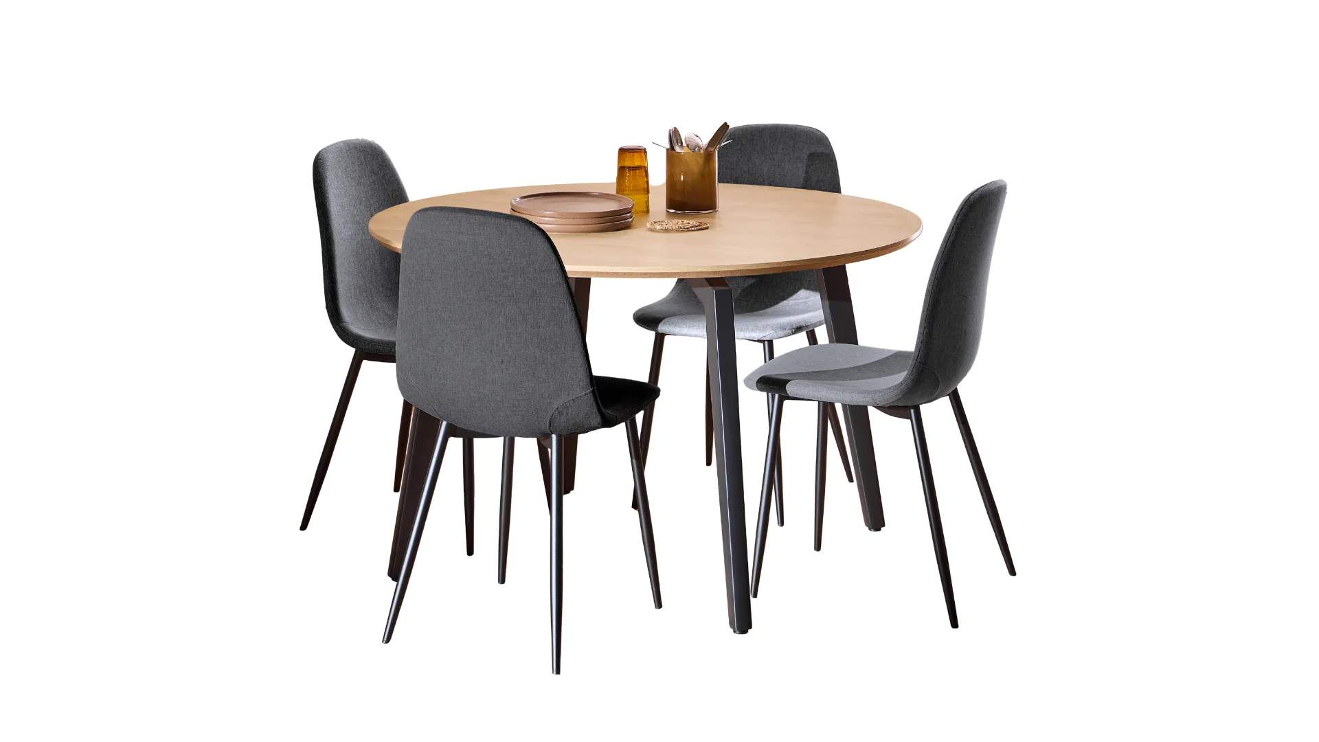 CASA Living Spiseborde Cadiz Spisebordssæt - 5 dele i Mørkegrå, 1