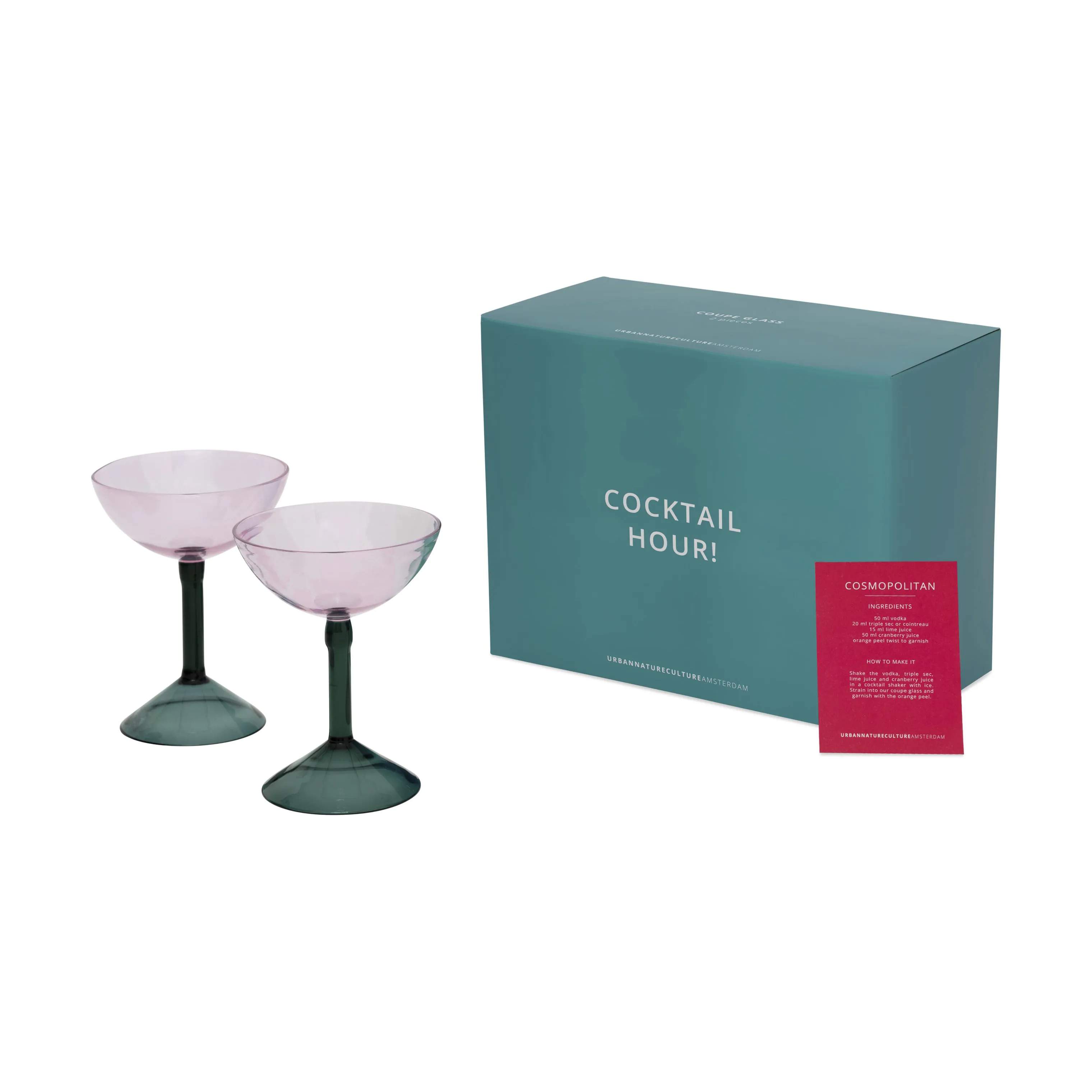 Urban Nature Culture Cocktailglas Coupe Cocktailglas - 2 stk. i Rose Pink, 4