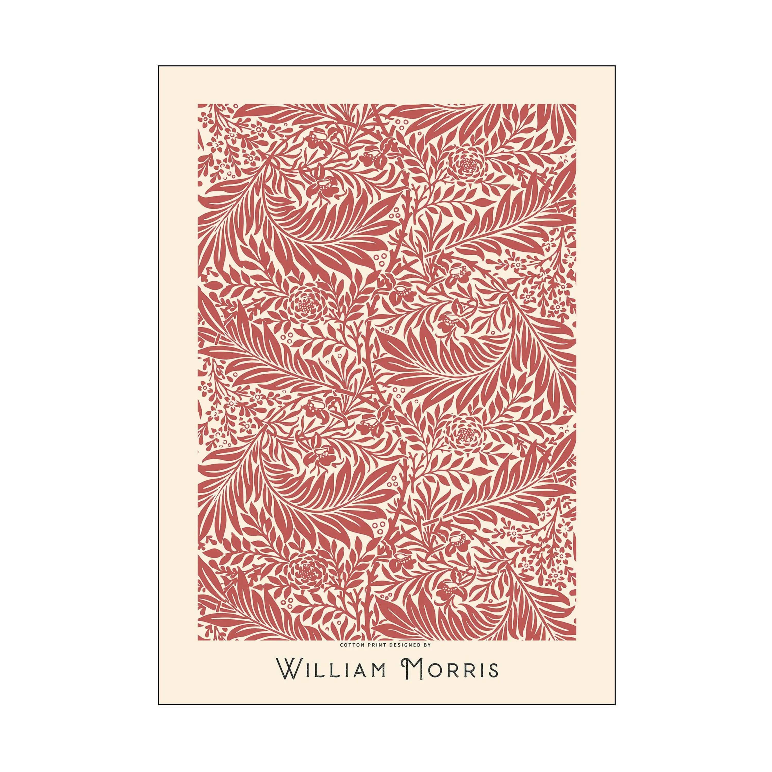William Morris Plakat - Red Leafs, rød, large