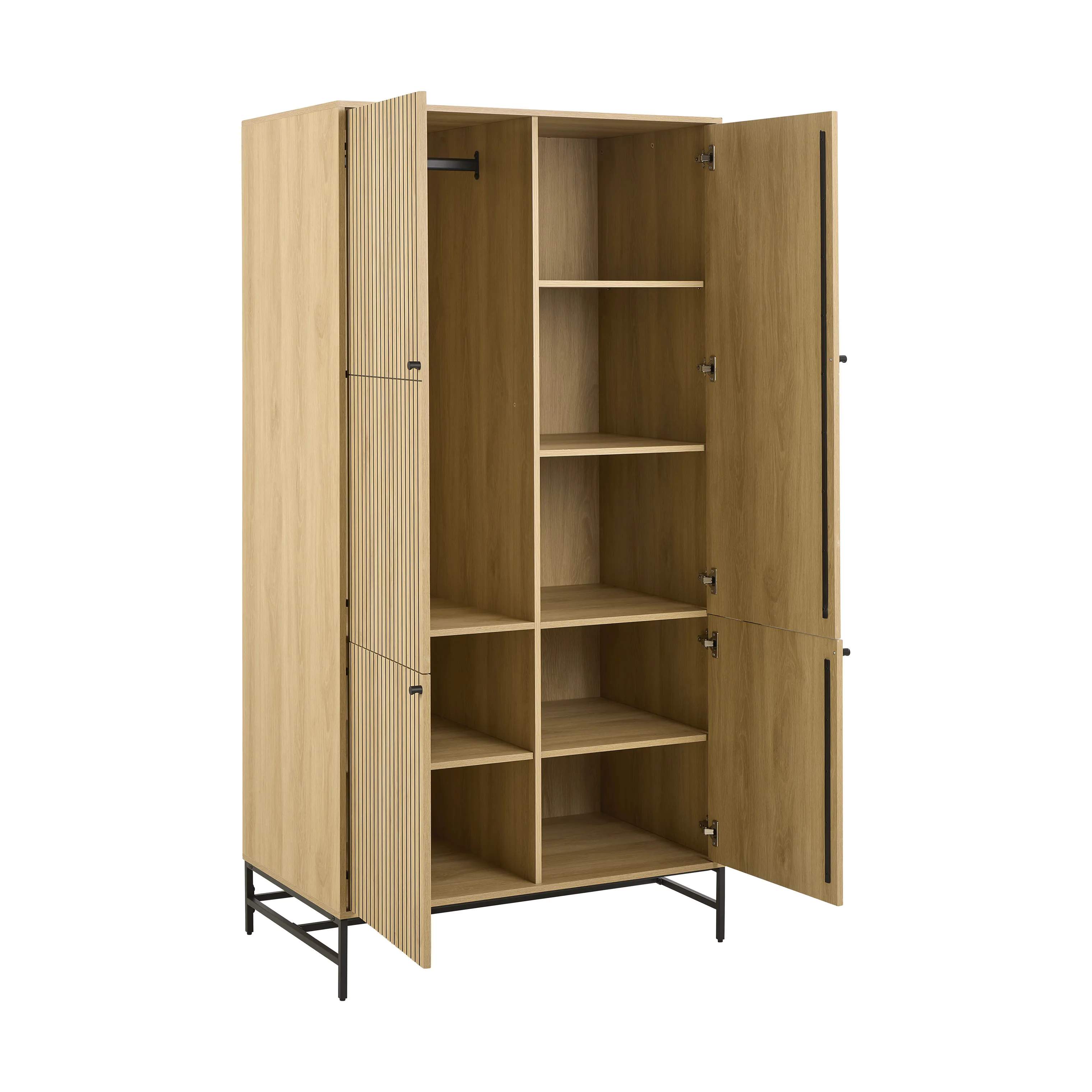 CASA Living Skabe Albany klædeskab i Natur, H200 x B99 cm, 3