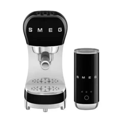 Smeg Espressomaskiner 50's style Espressomaskine med mælkeskummer i sort, 1