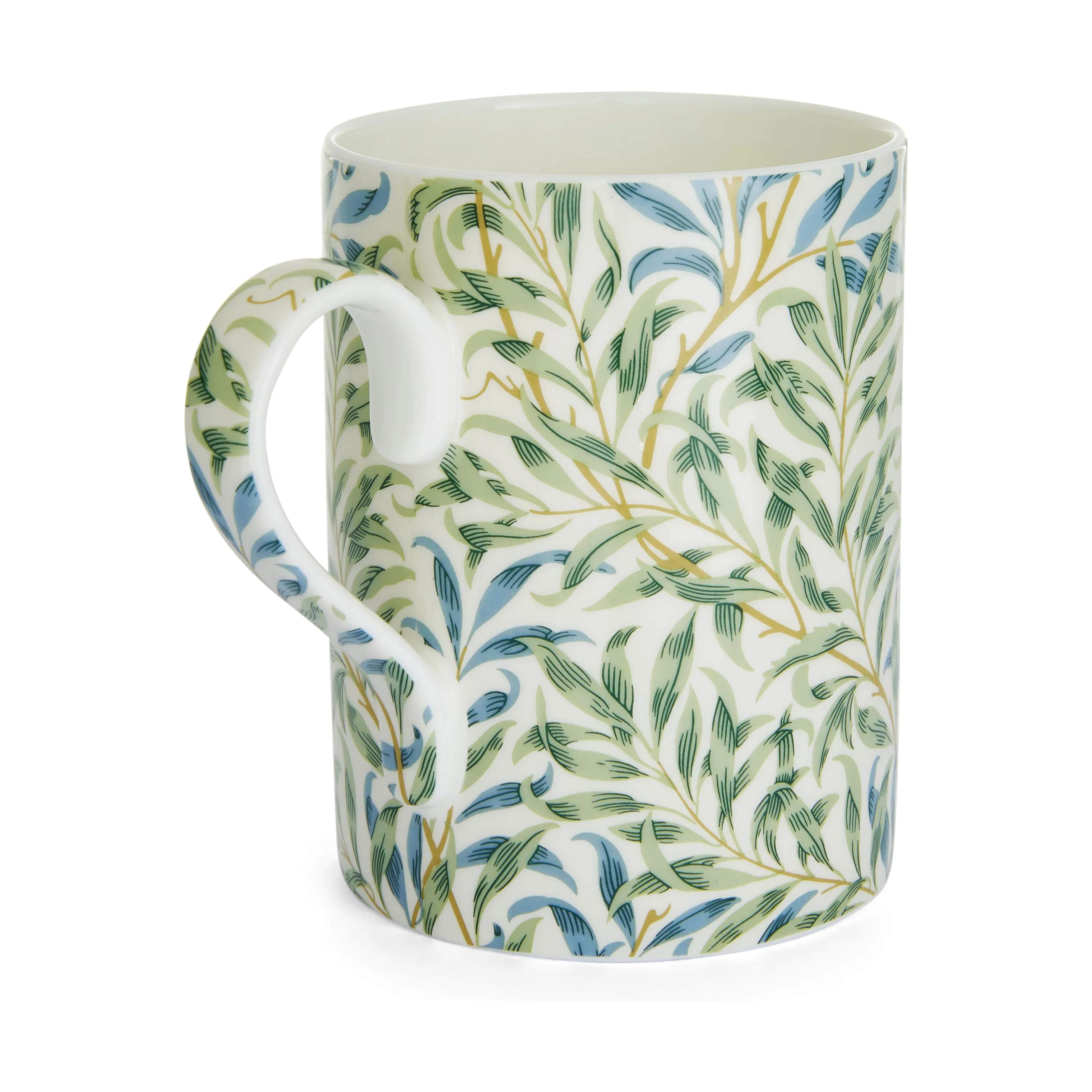 Spode Krus og kopper med hank Morris & Co Krus i Hvid/Grøn/Blå, 3