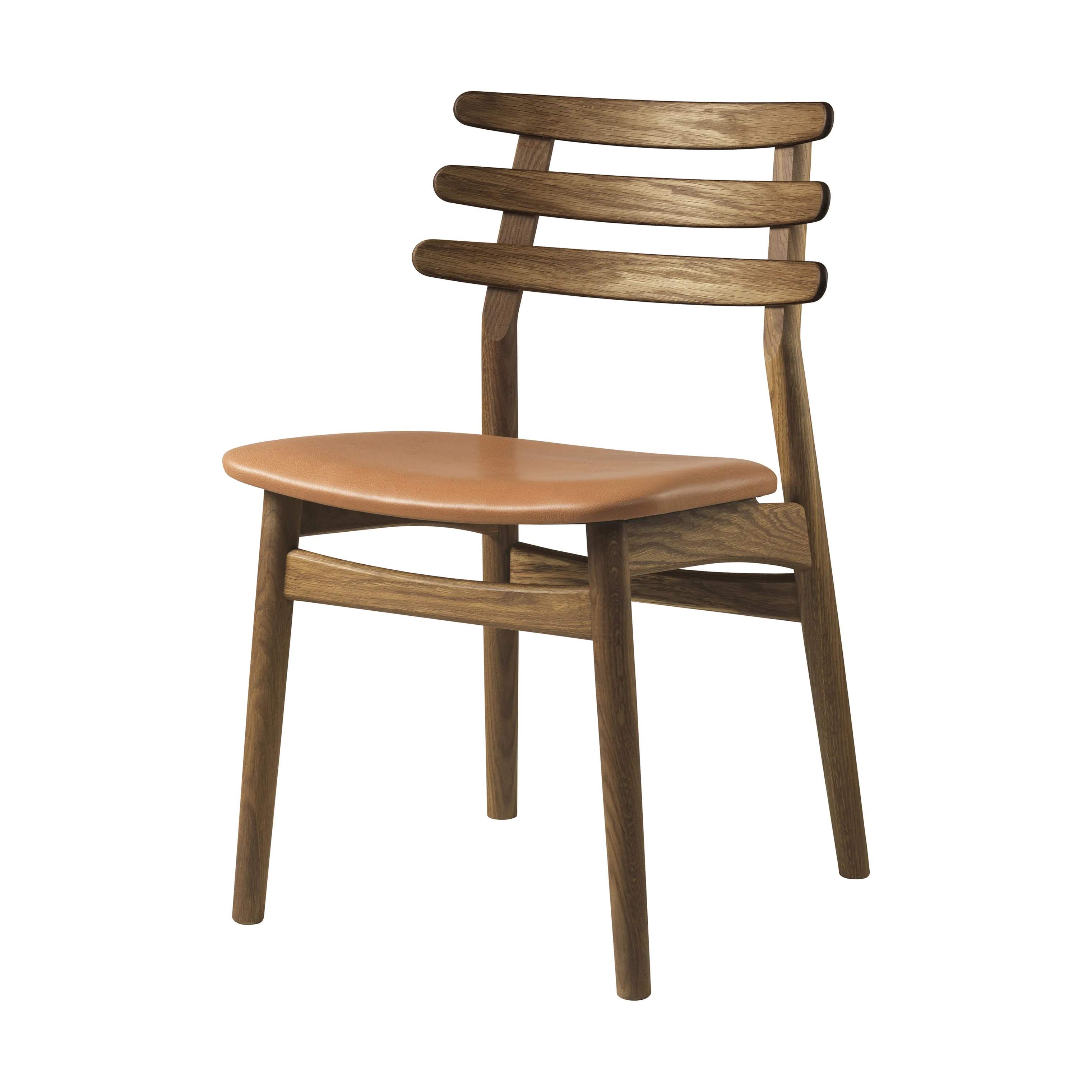 FDB Møbler Spisebordsstole J48 Spisebordstol i Røget Natur/Cognac, 78,5 cm, 3