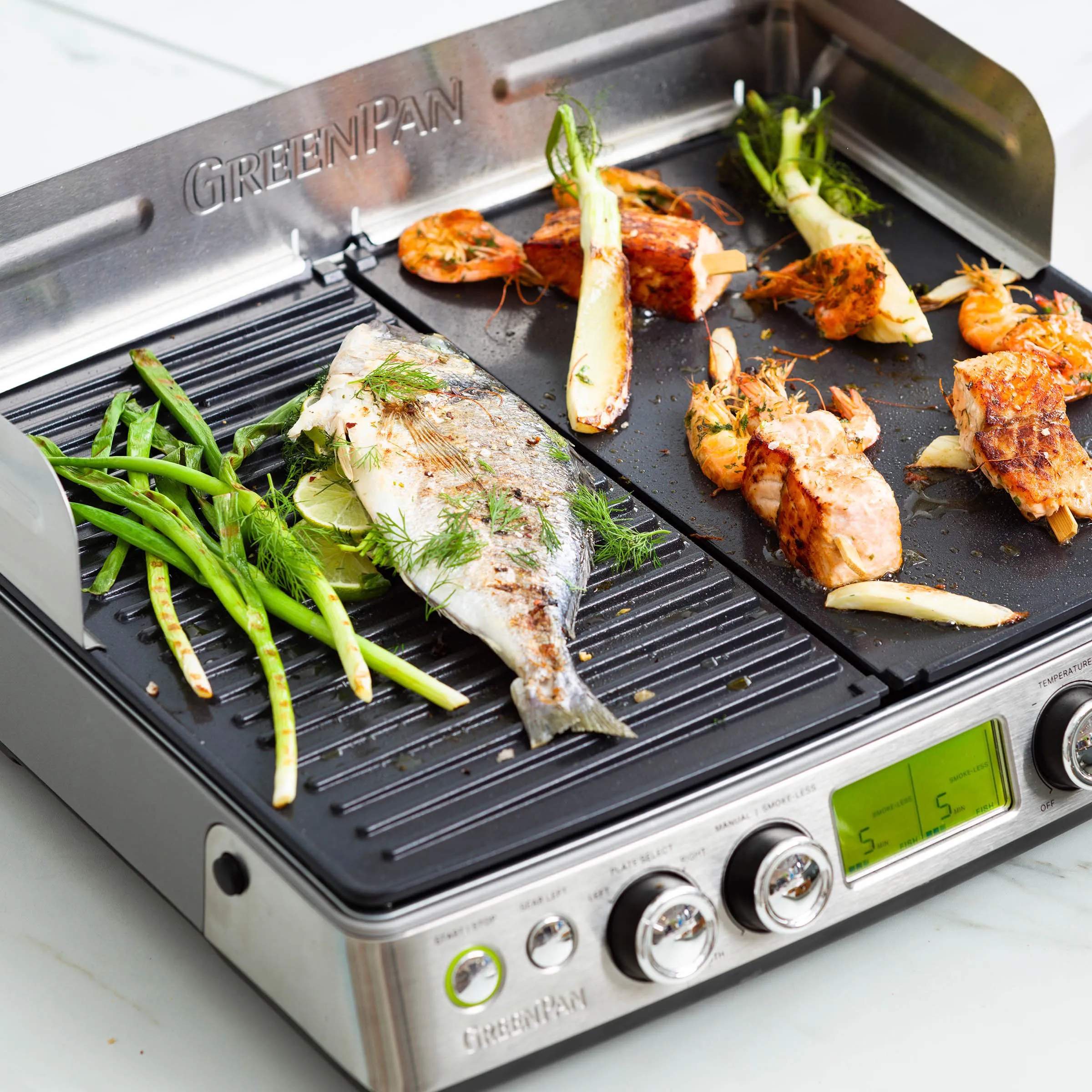 Greenpan Bordgrill Elite XL Grill i Stål, 6