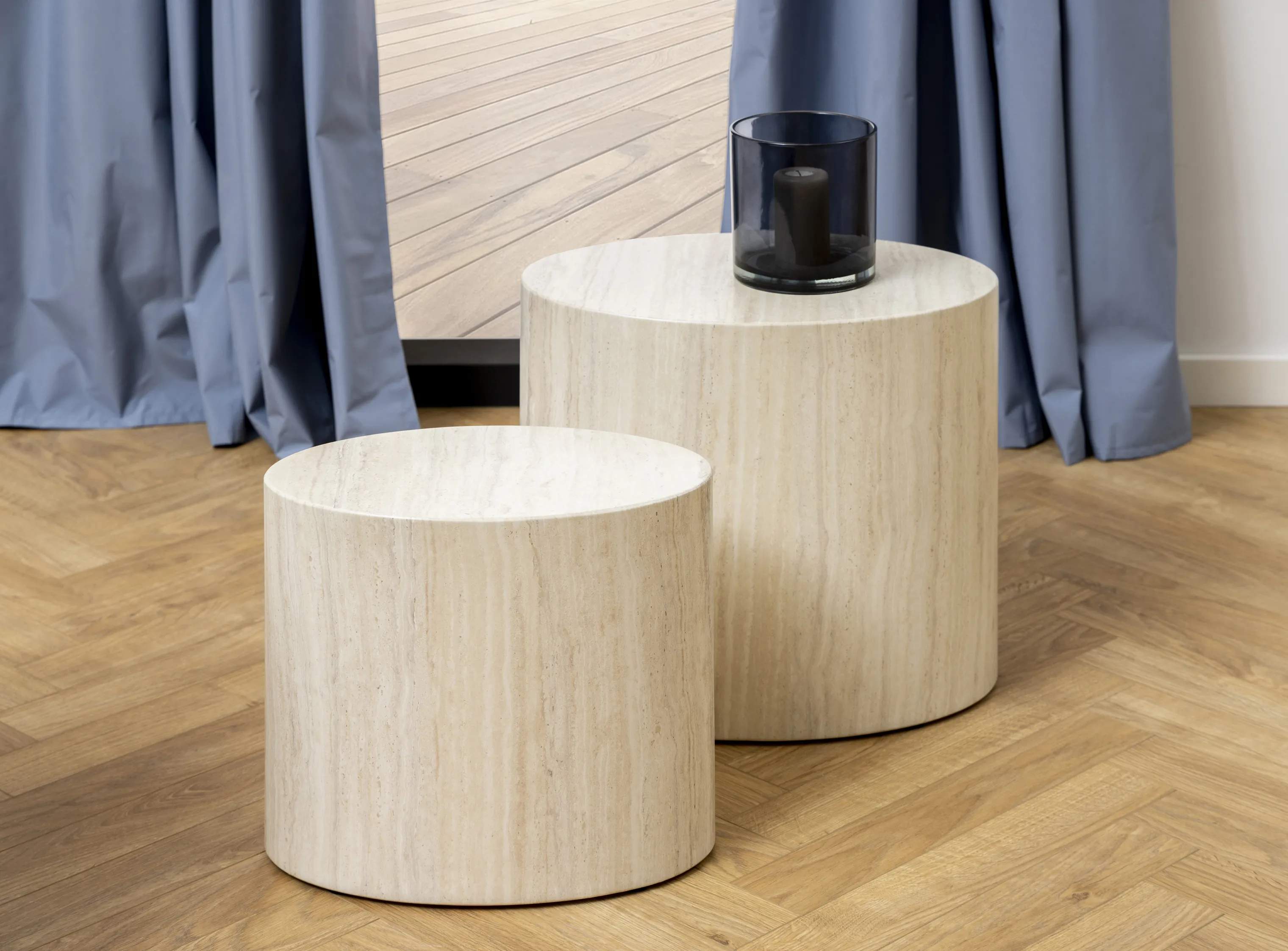 CASA Living Sofaborde Mice Sofabord - 2 stk i Travertin, 3