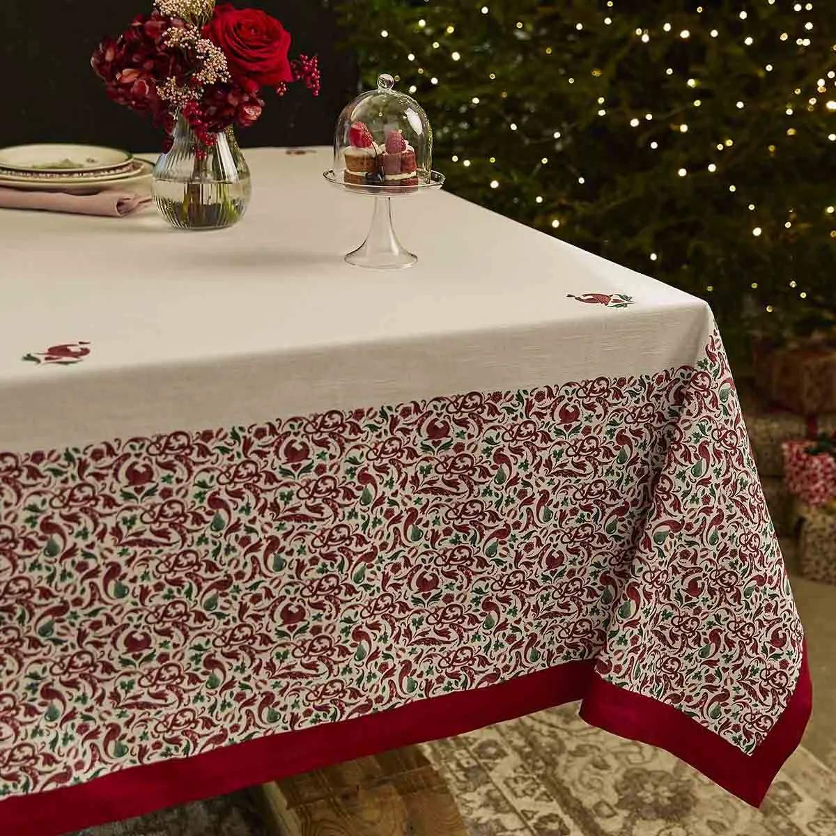 Spode Duge Yuletide Dug i Rød/grøn/hvid, 2