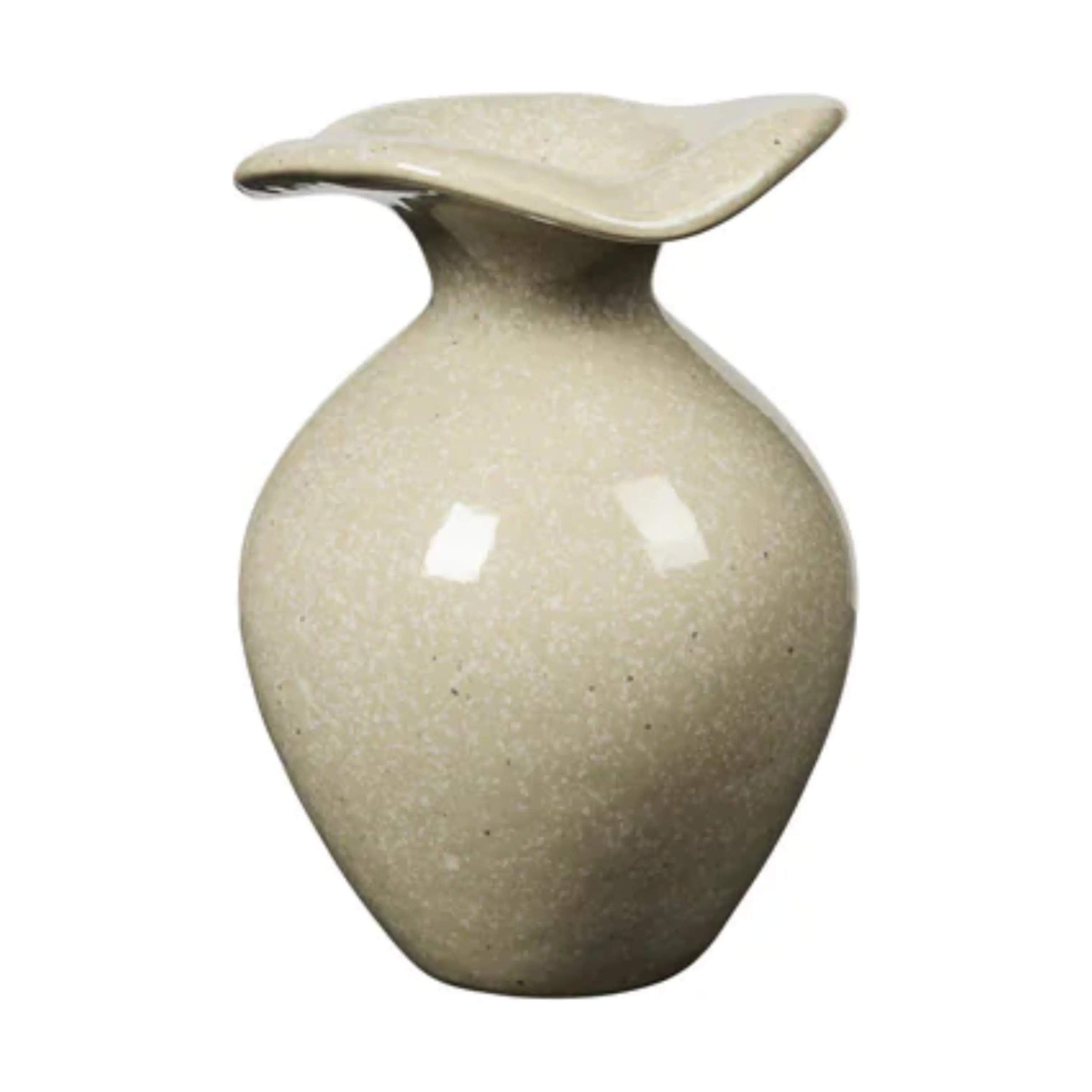 Broste Copenhagen Vaser Florentina Vase i Beige, H14 x Ø9,5 cm, 1