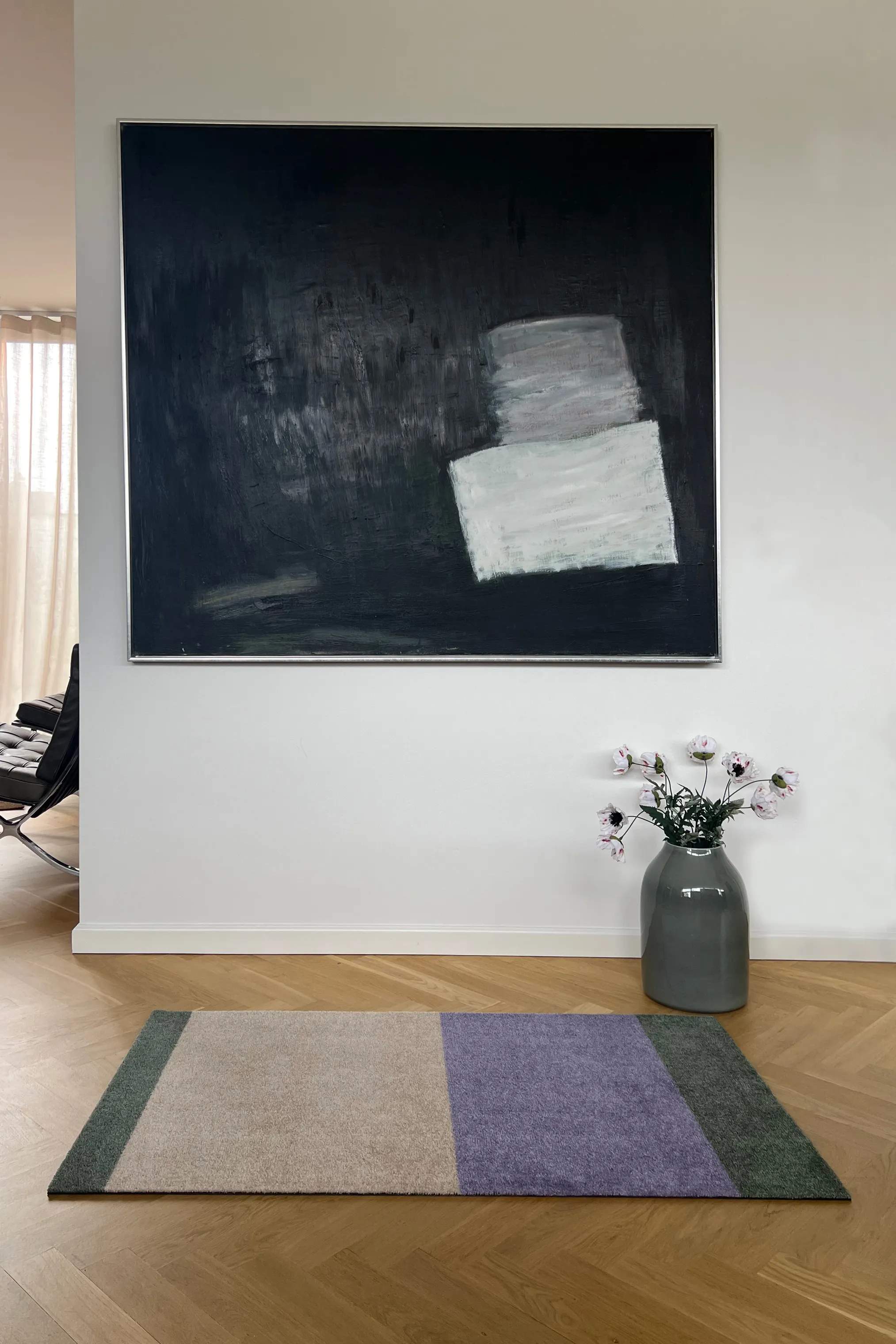 Tica Copenhagen Gulvtæpper Stripes Horisontal Gulvtæppe i Lilla/Ivory/grøn, B67 x L120 cm, 6