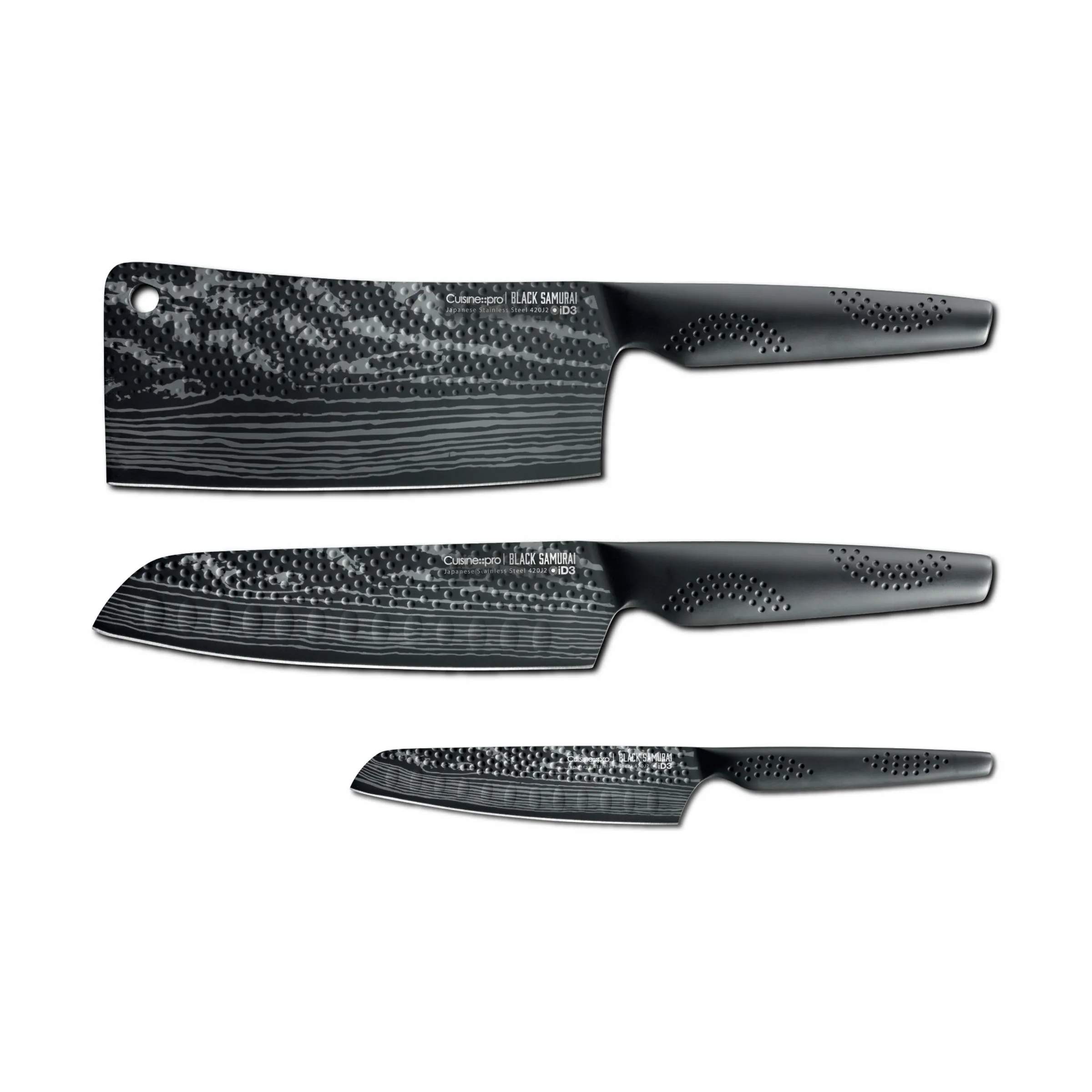 iD3® BLACK SAMURAI™ Knivsæt - 3 dele, sort, large