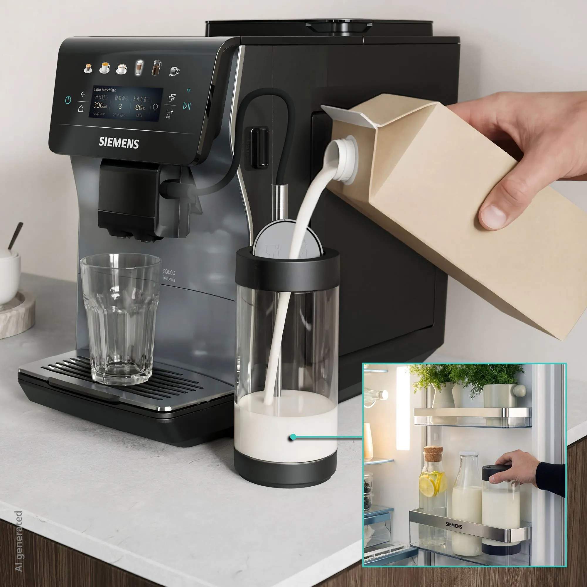 Siemens Espressomaskiner EQ600 iAroma Espressomaskine TP603EM6 i Grå, 3