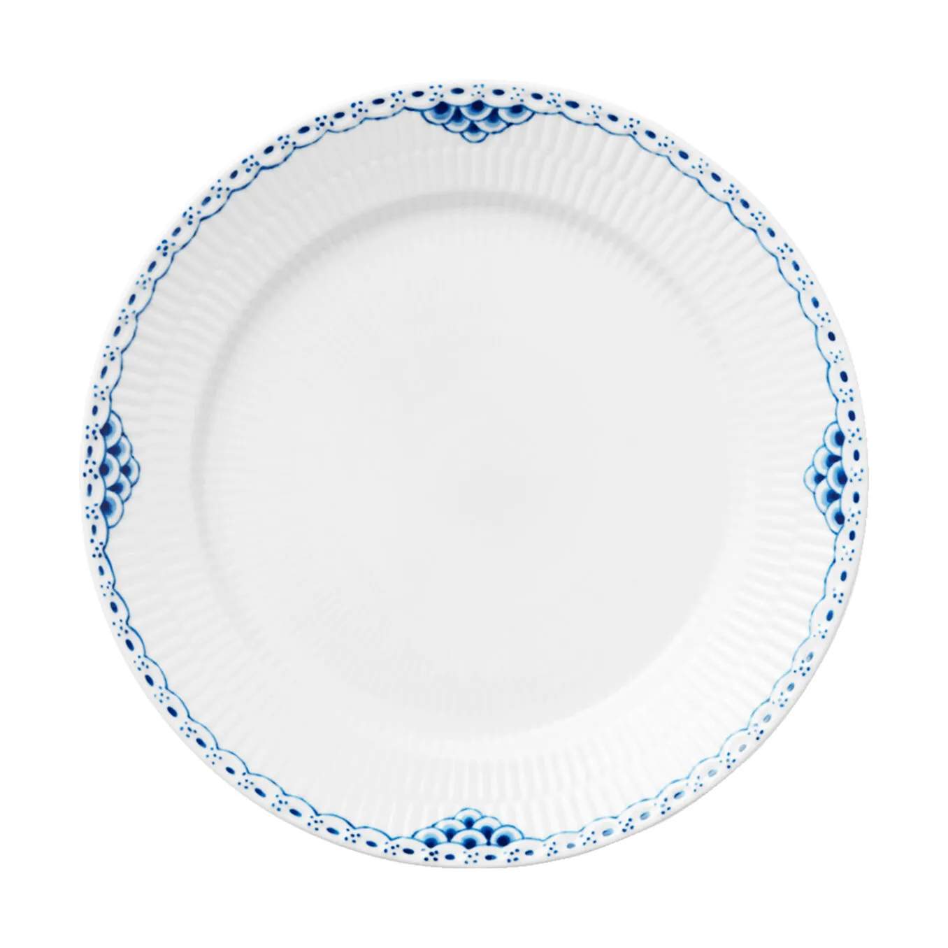 Royal Copenhagen Middagstallerkener Prinsesse Middagstallerken i Koboltblå/hvid, 27 cm, 1