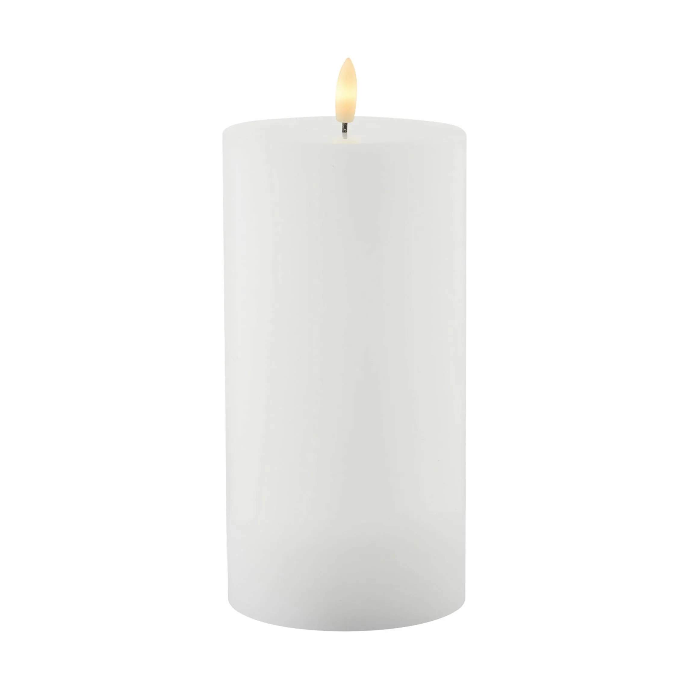 Sirius LED-lys Sille Genopladelig LED Bloklys i Hvid, H20 x Ø10 cm, 1
