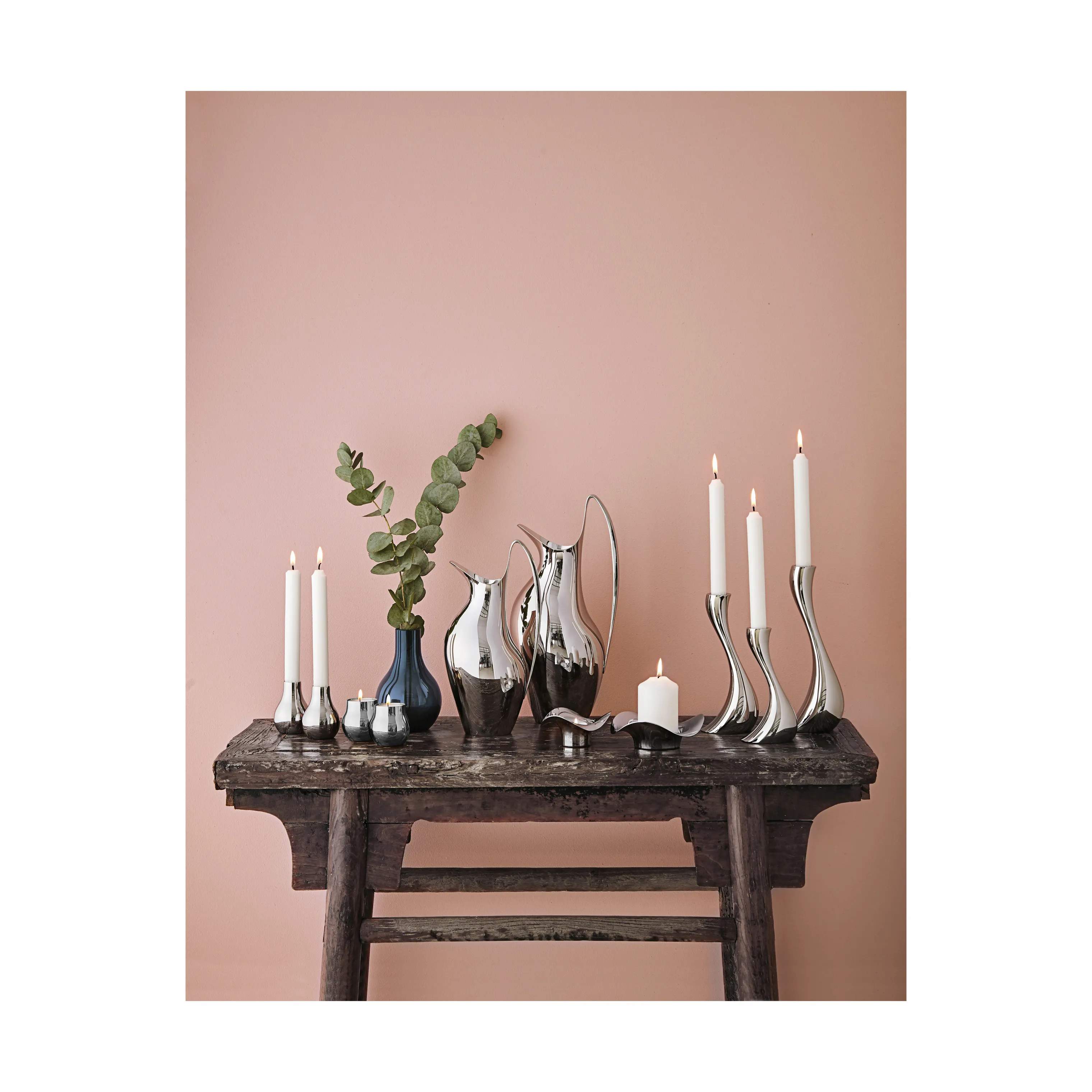 Georg Jensen Fyrfadsstage Cobra Fyrfadsstage - 2 stk. i Blank/Stål, 4,9 cm, 4
