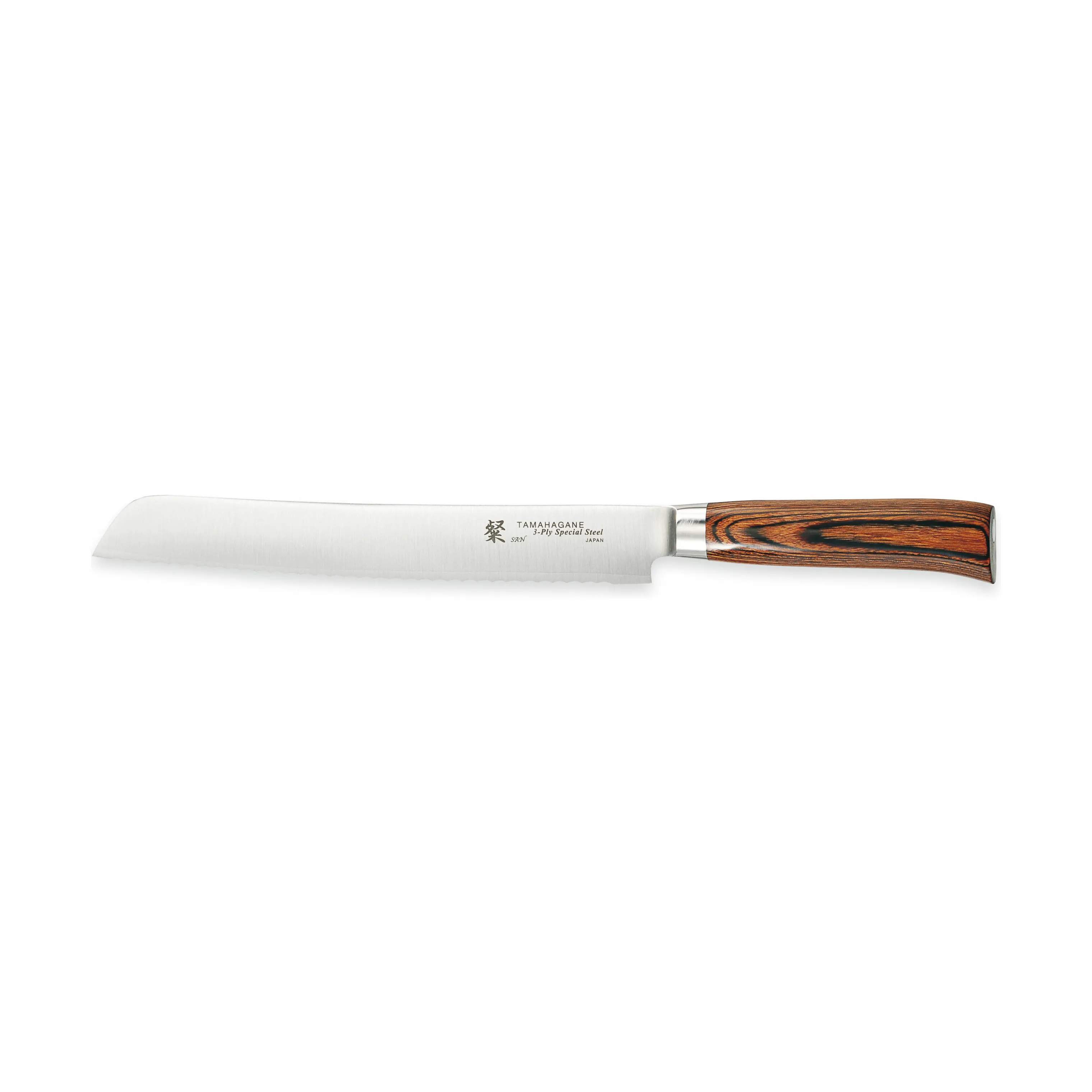 Brødkniv, brun/stål, large