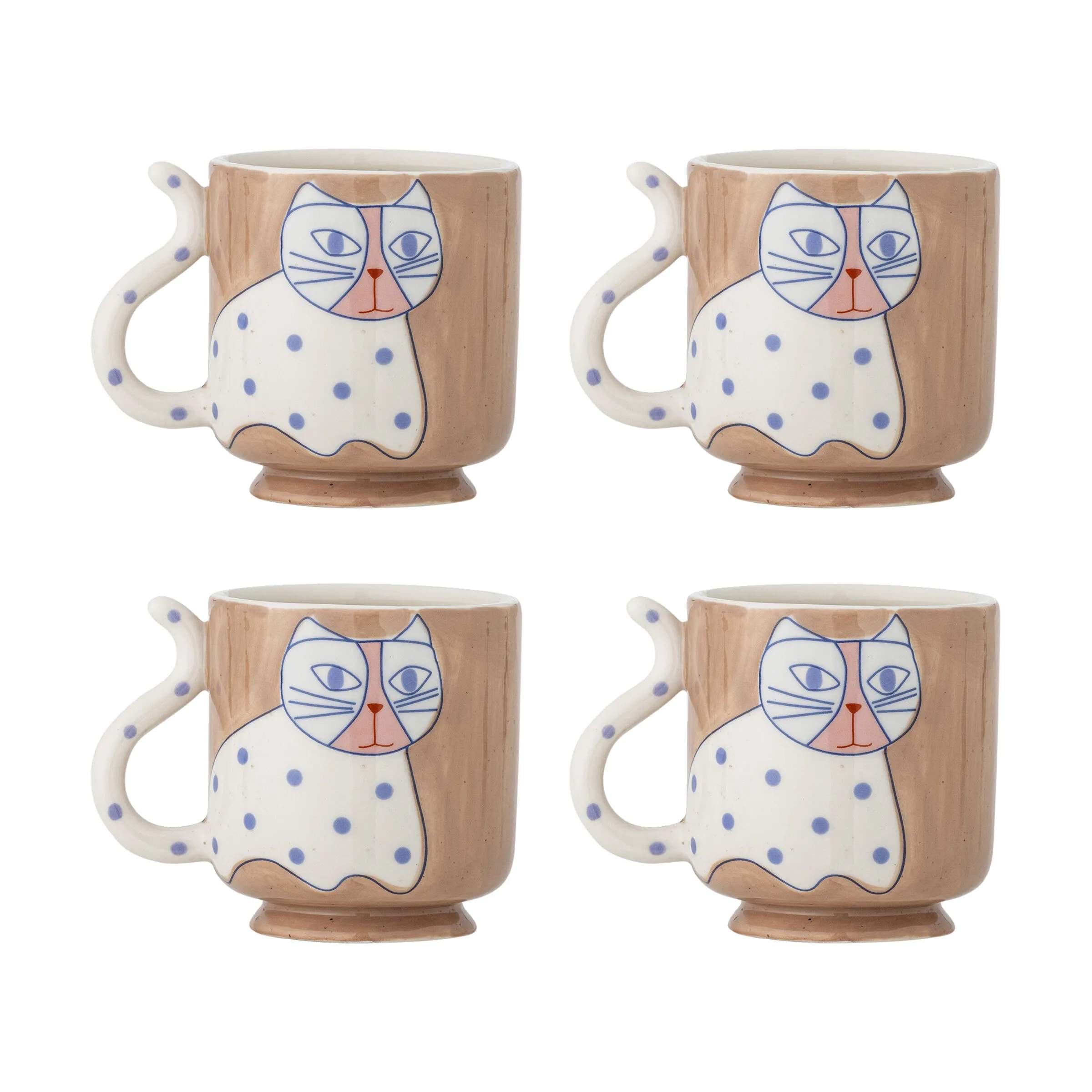 Bloomingville Krus og kopper med hank Missy Krus - 4 stk. i Brown, 1