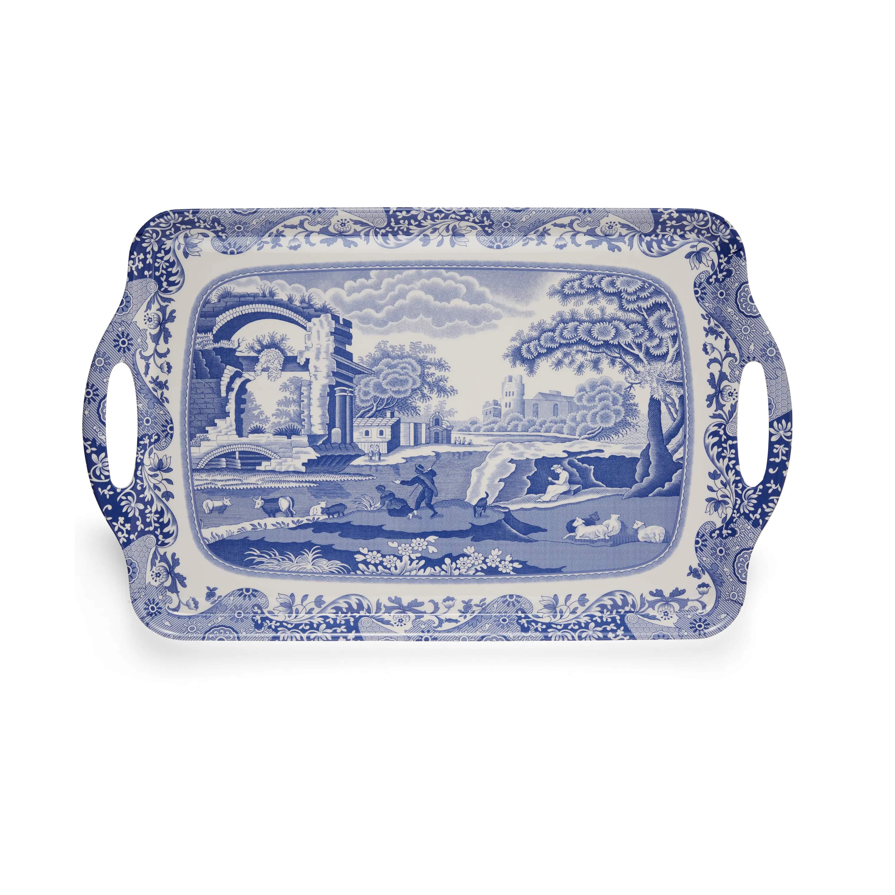 Spode Bakker Blue Italian Serveringsbakke i Blå/Hvid, 1