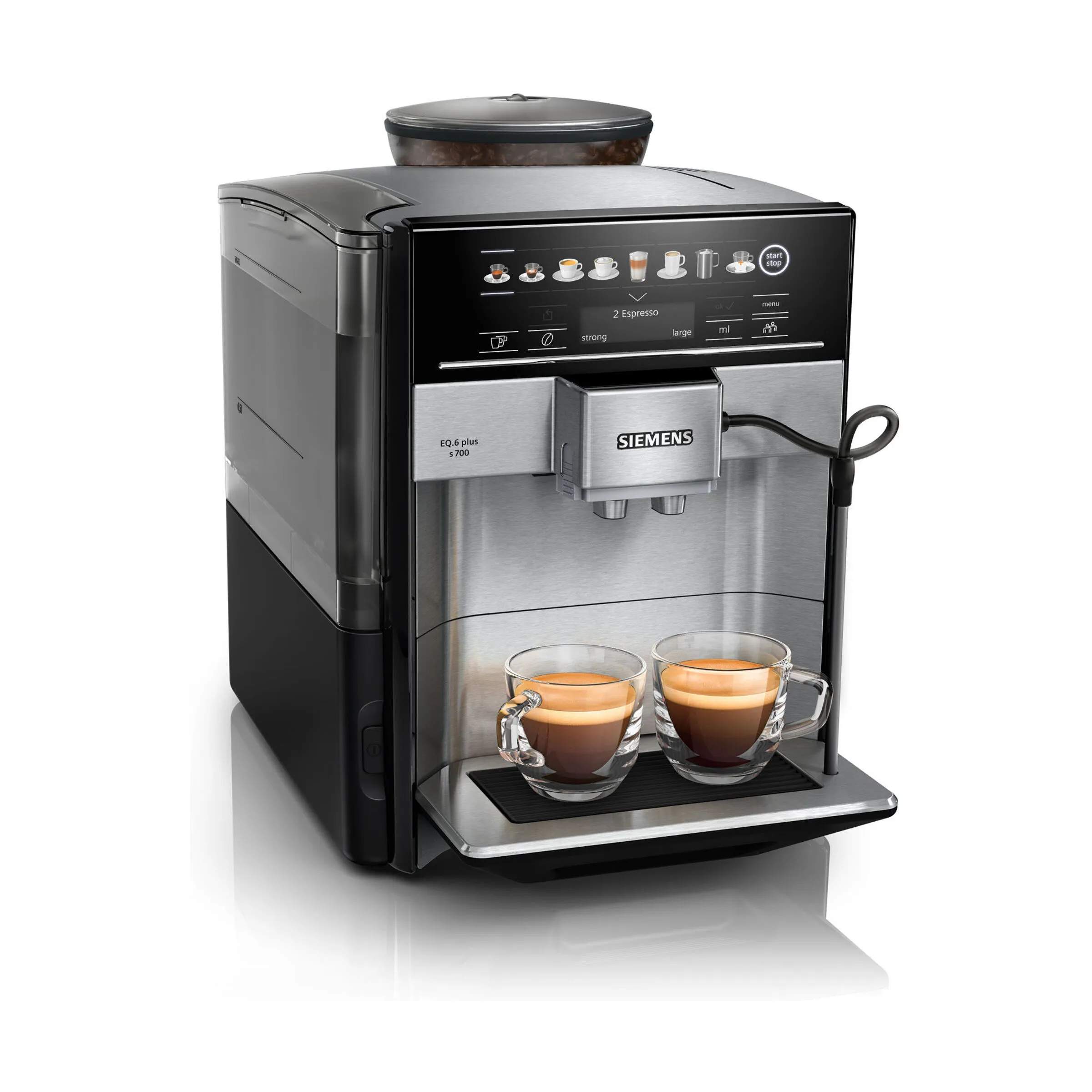 Siemens Espressomaskiner EQ6 Plus Espressomaskine TE657313RW i sort m. rust, 1