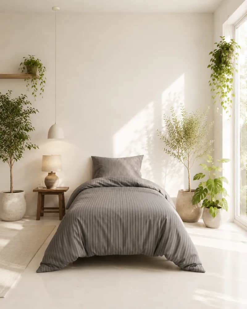 Casa Decór Sengetøj Dreamers Stripe Sengetøj i Anthracite, B140 x L220 cm, 5