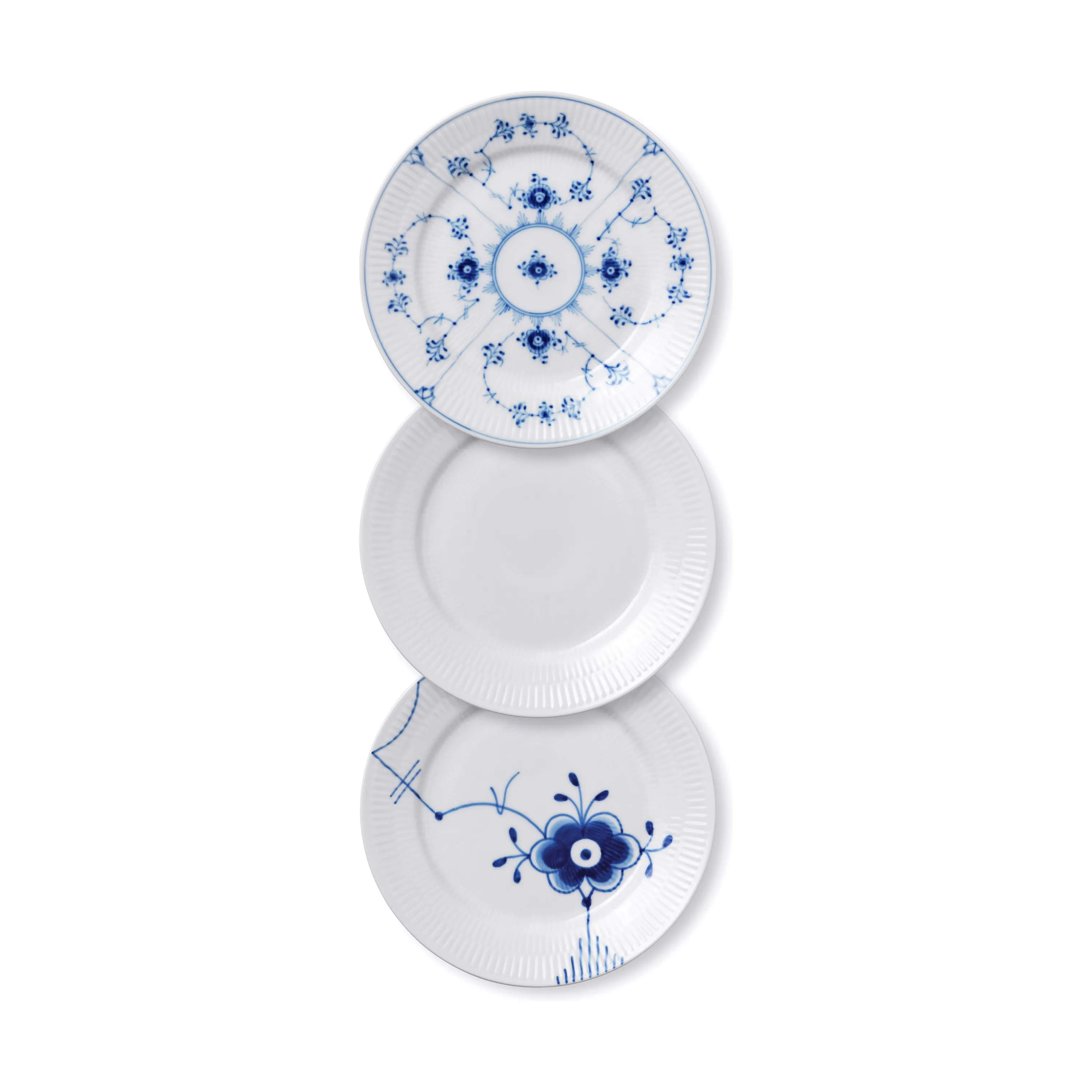 Royal Copenhagen Kagetallerkener Gifts with History Gift With History Tallerken - 3 stk. i Koboltblå/hvid, 1