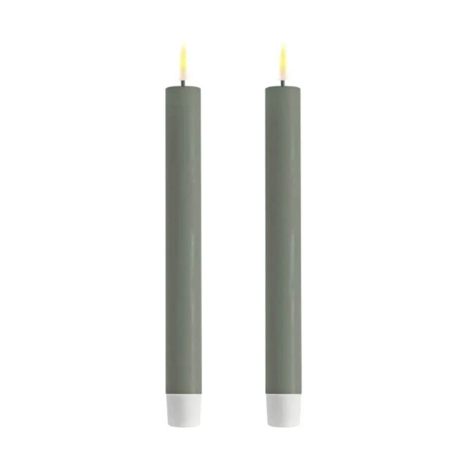 Real Flame LED Kronelys - 2 stk., salvie grøn, large