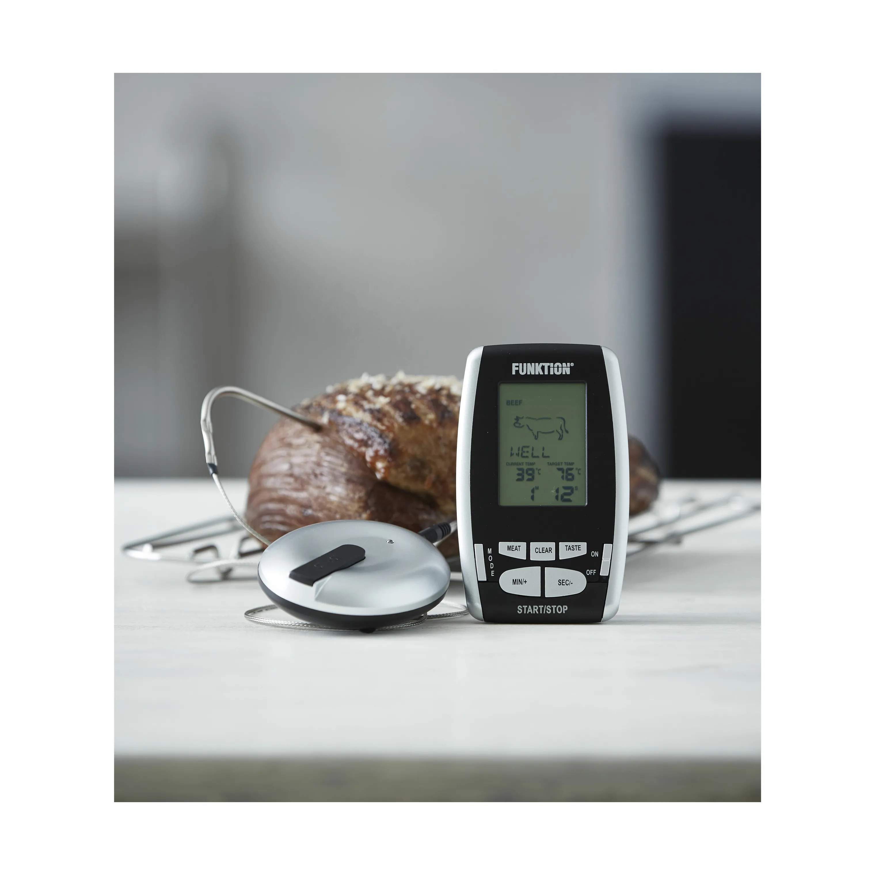 Funktion Stegetermometre Digitalt Stegetermometer i Sølvfarvet/sort, 4