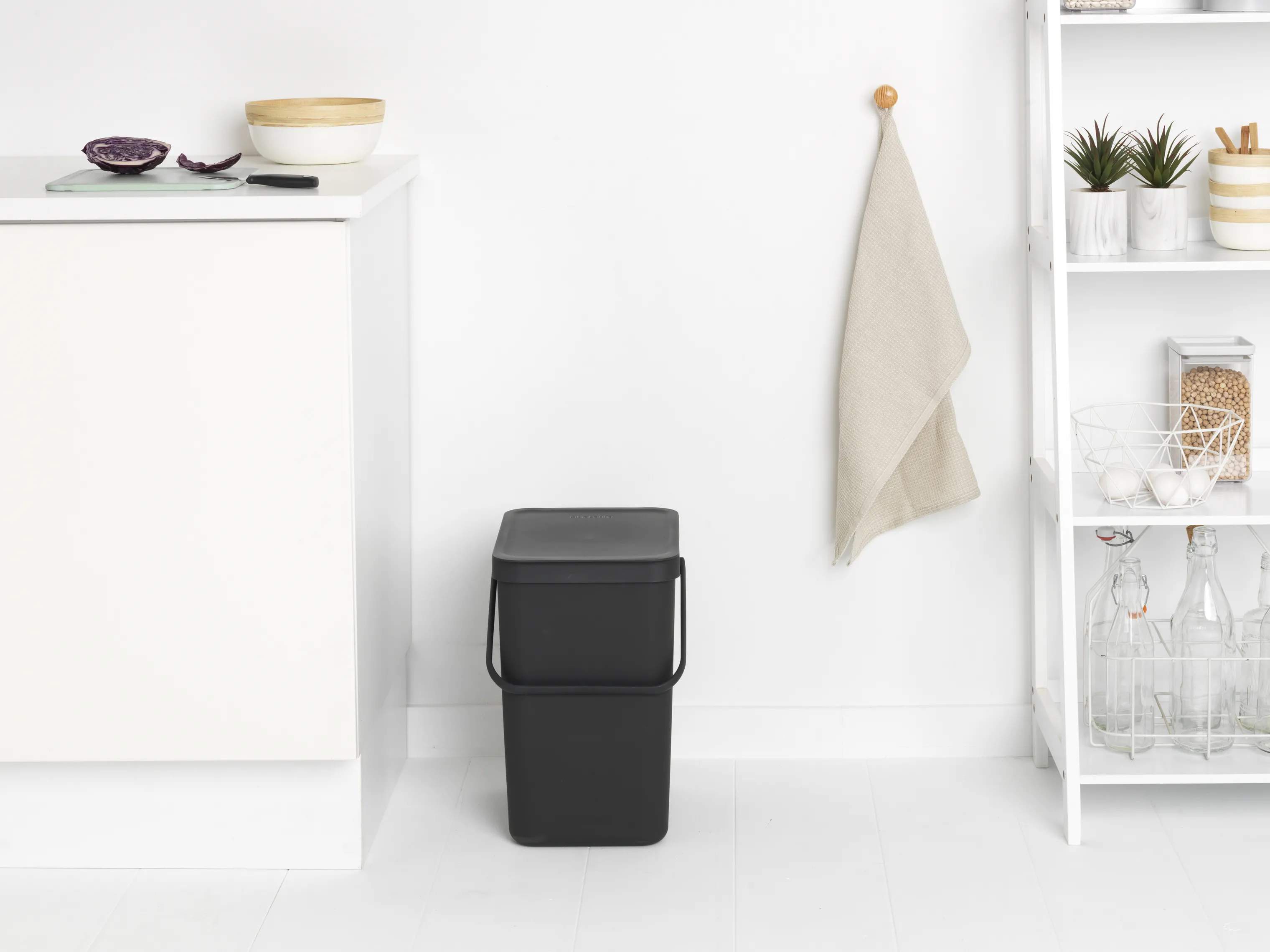 Brabantia Spande uden pedal Sort & Go Affaldsspand i Grå, 25 L, 2