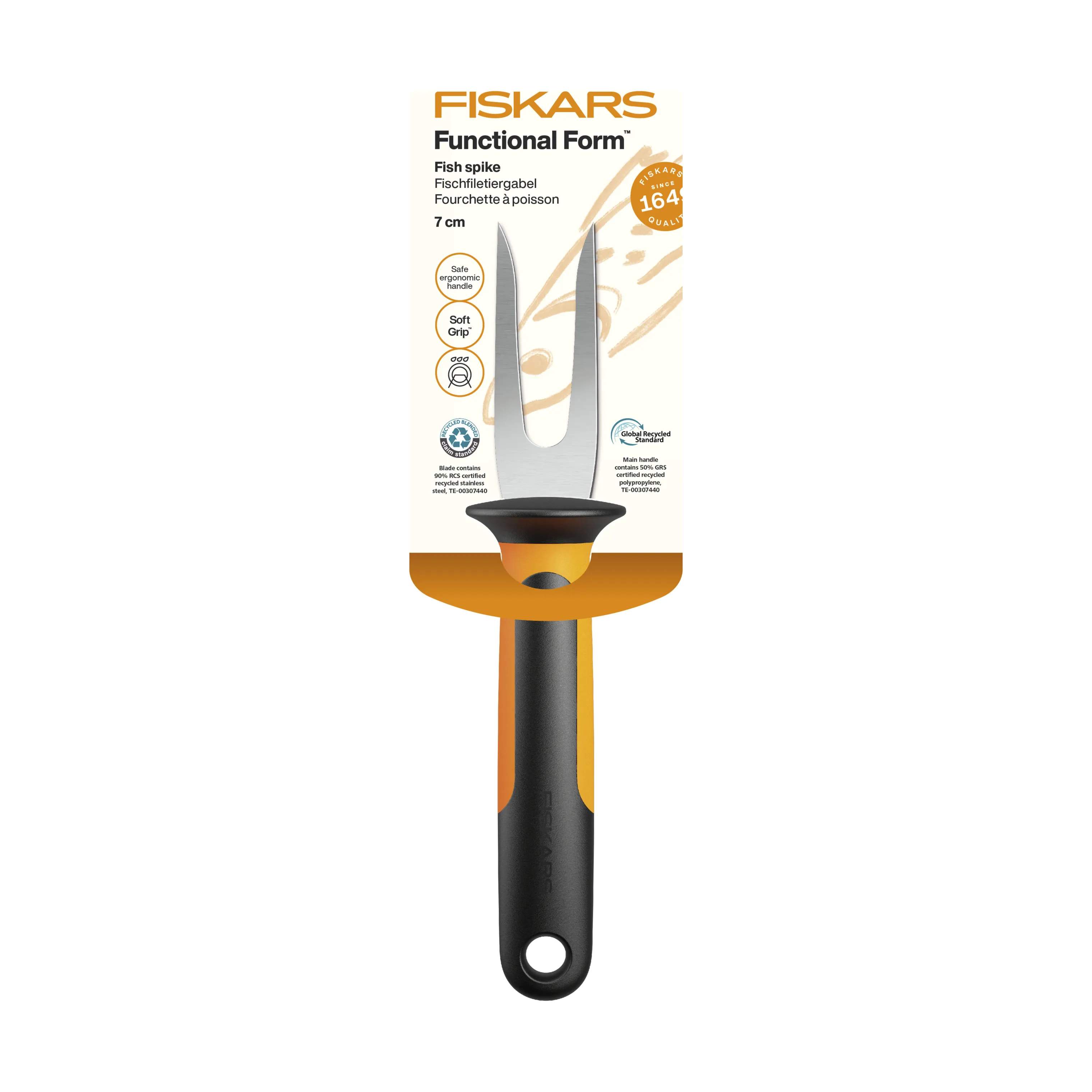 Fiskars Stegegafler Functional Form Fiskegaffel i Sort/Orange, 4