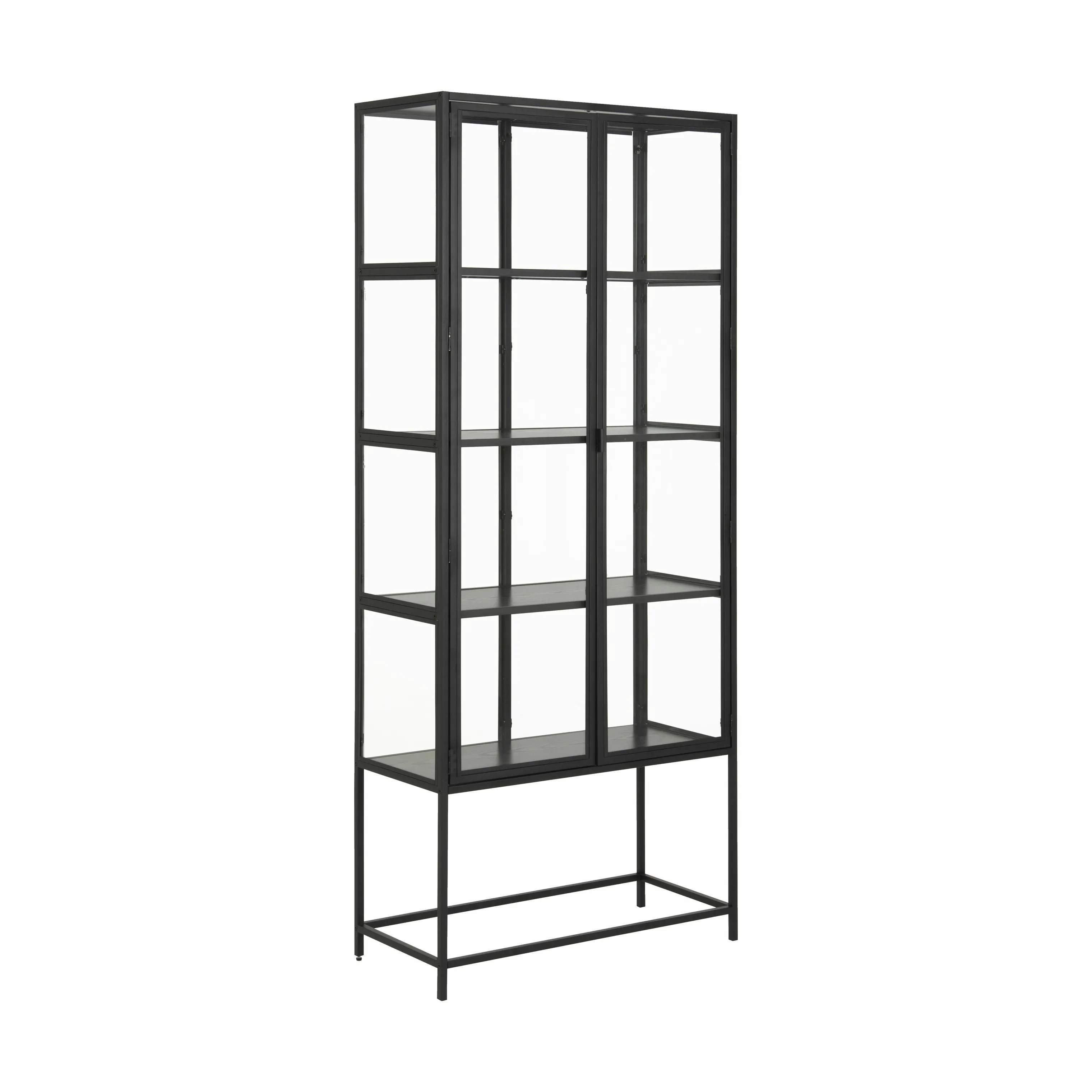 CASA Living Reoler og tilbehør Seaford Vitrine i Sort, 185,6 cm, 3