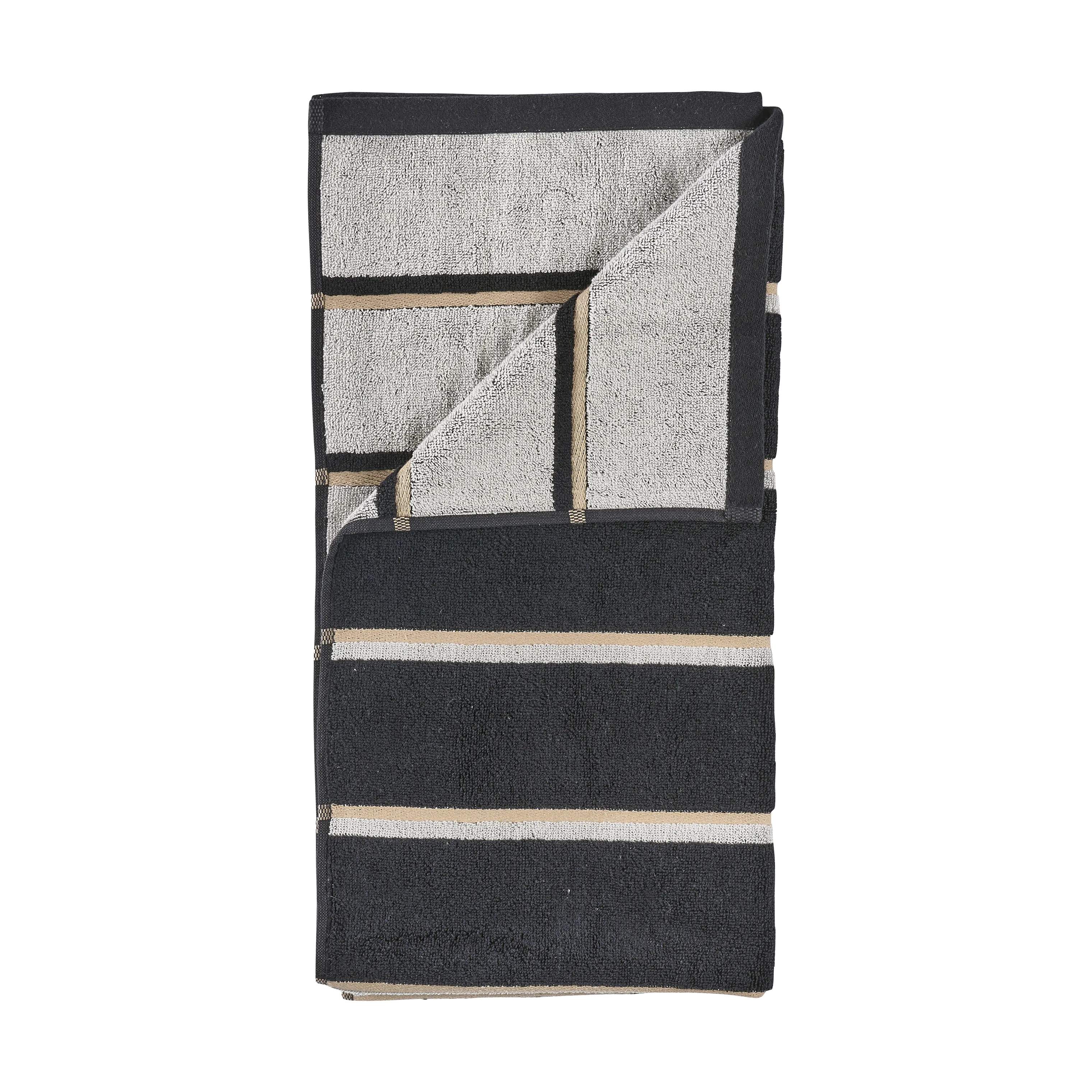 Zone Håndklæder Sauna Håndklæde i Sort/beige, B50 x L100 cm, 1