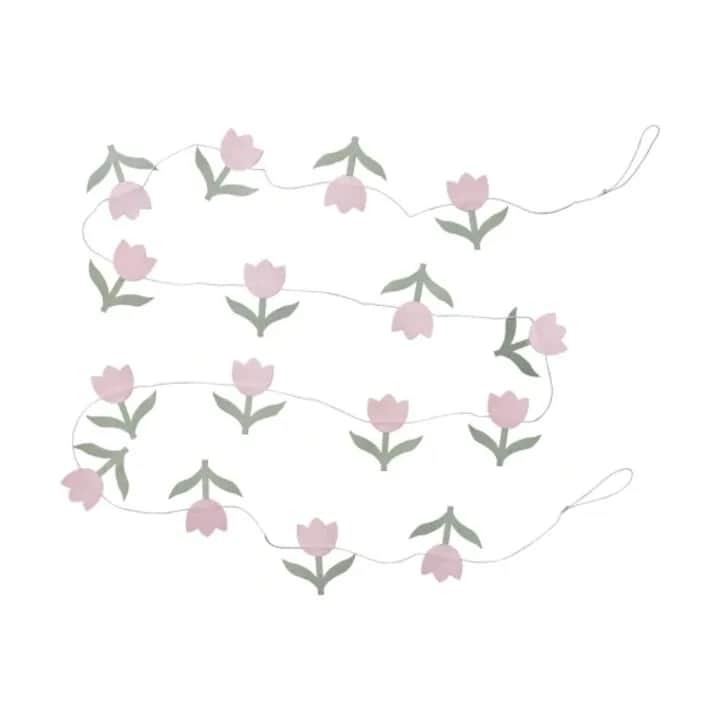 Broste Copenhagen Påskeæg og ophæng Tulip Guirlande i Pink, 1