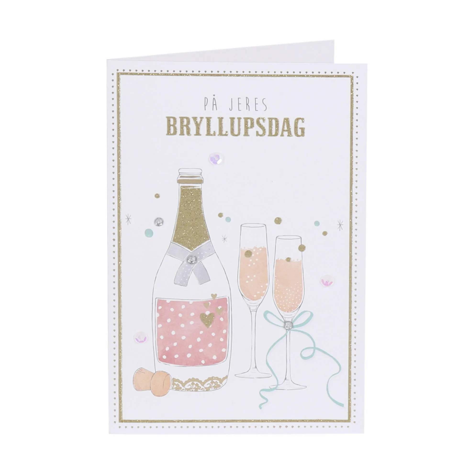 Kort På jeres Bryllupsdag, hvid, large