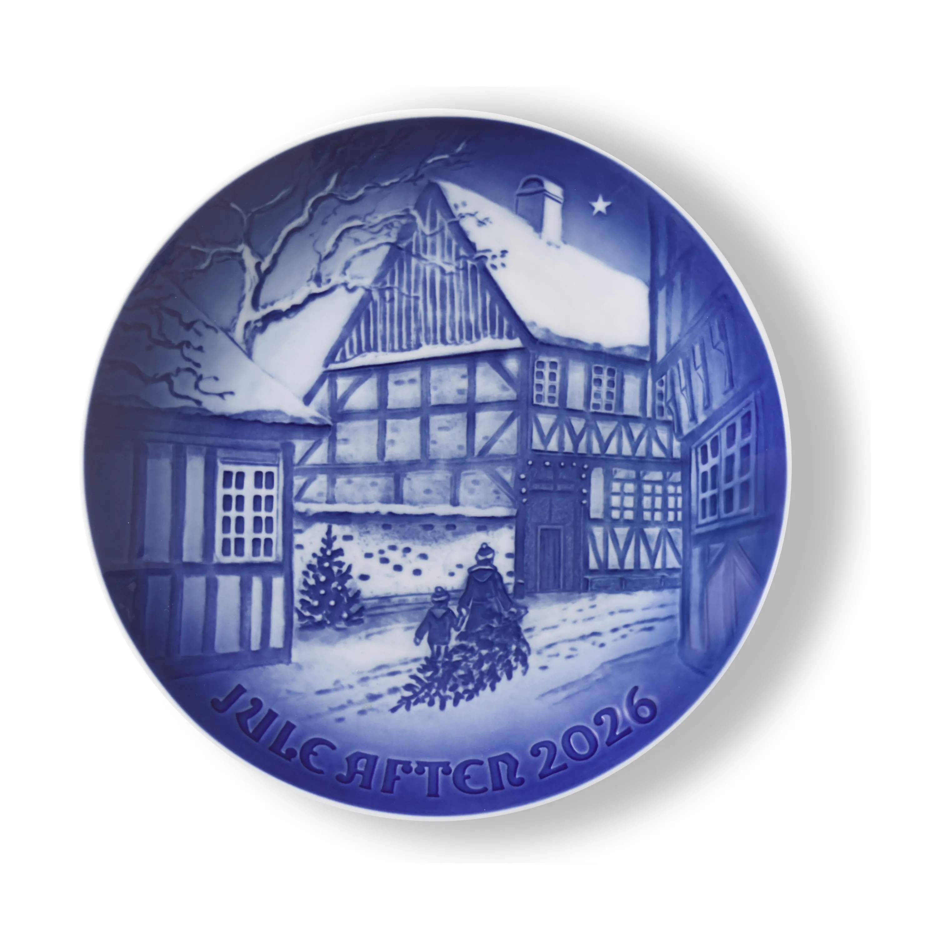 Royal Copenhagen Platter Samlerartikler Årets Bing & Grøndahl Juleplatte 2026 - Den Gamle By i Aarhus i Blå, 1