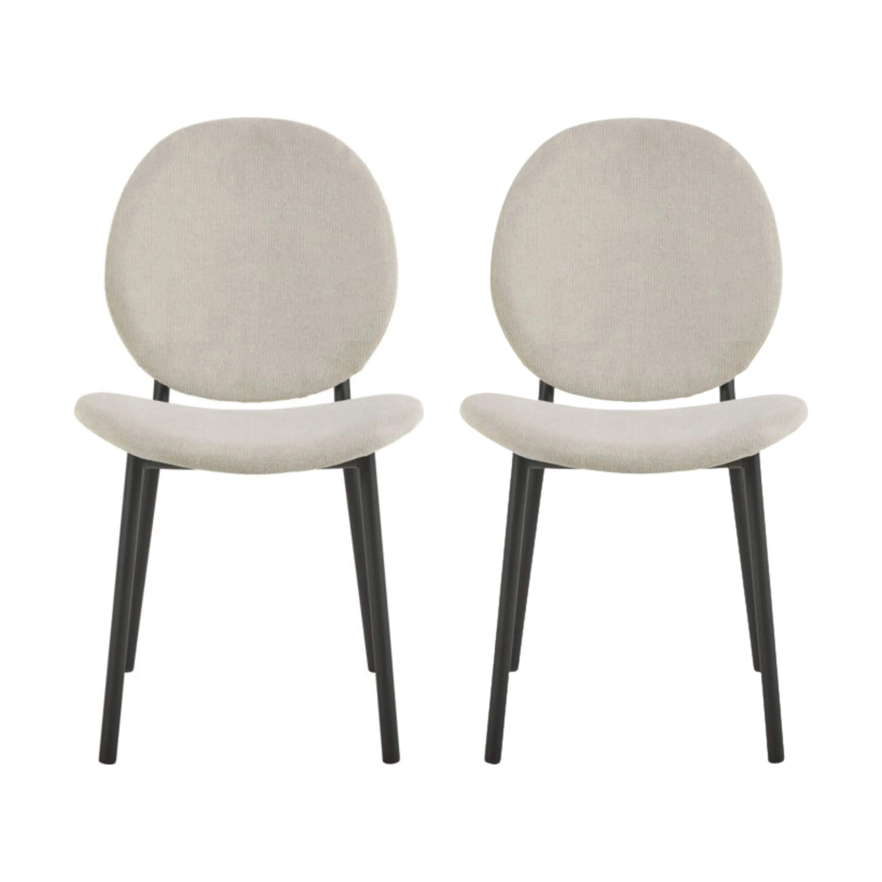 Cliff Spisebordsstol - 2 stk., beige/mat sort, large