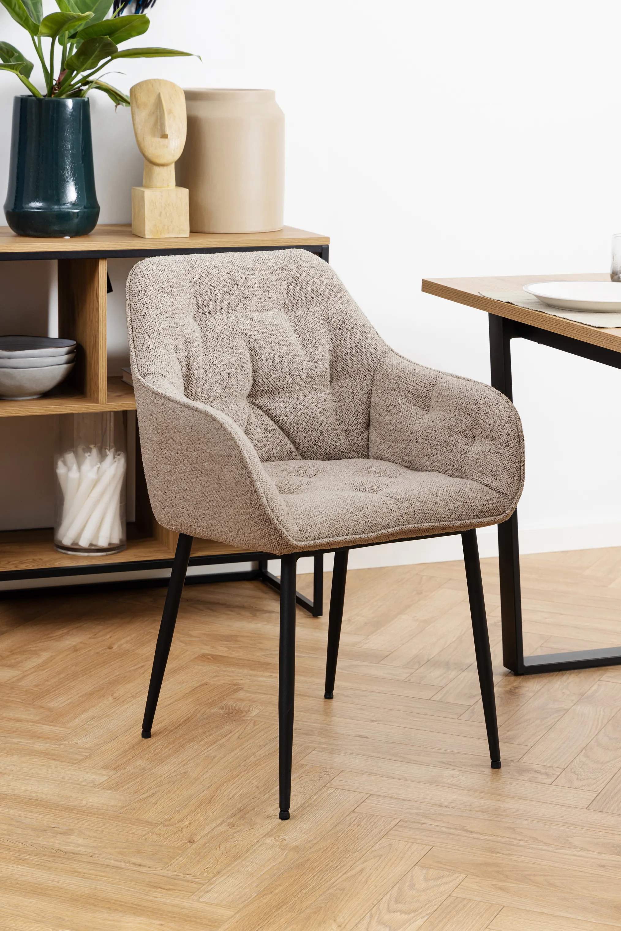 CASA Living Spisebordsstole Brooke Spisebordsstol - 2 stk. i beige/sort, 2