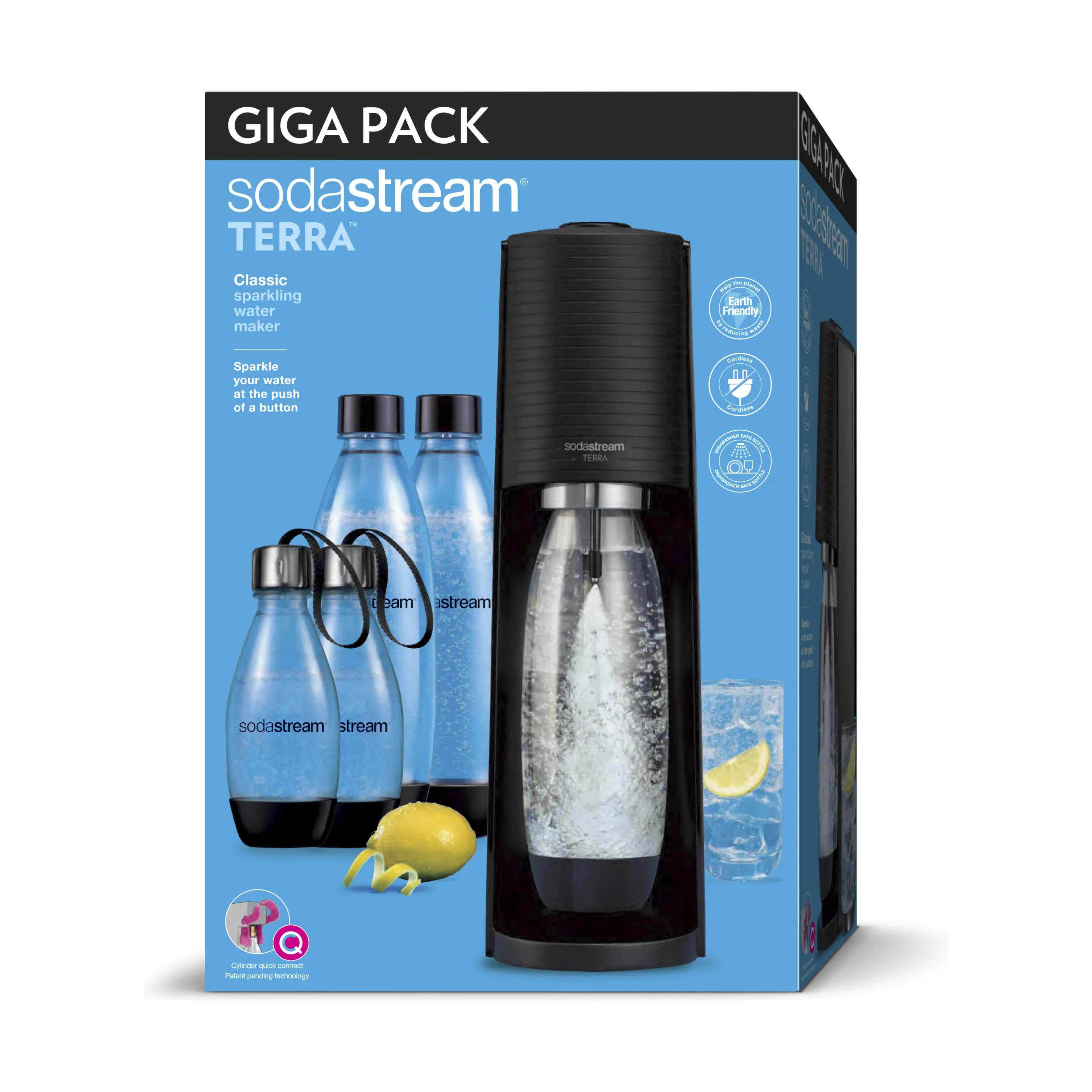 SodaStream Sodavandsmaskiner Terra Sodavandsmaskine Sampak i sort, 2