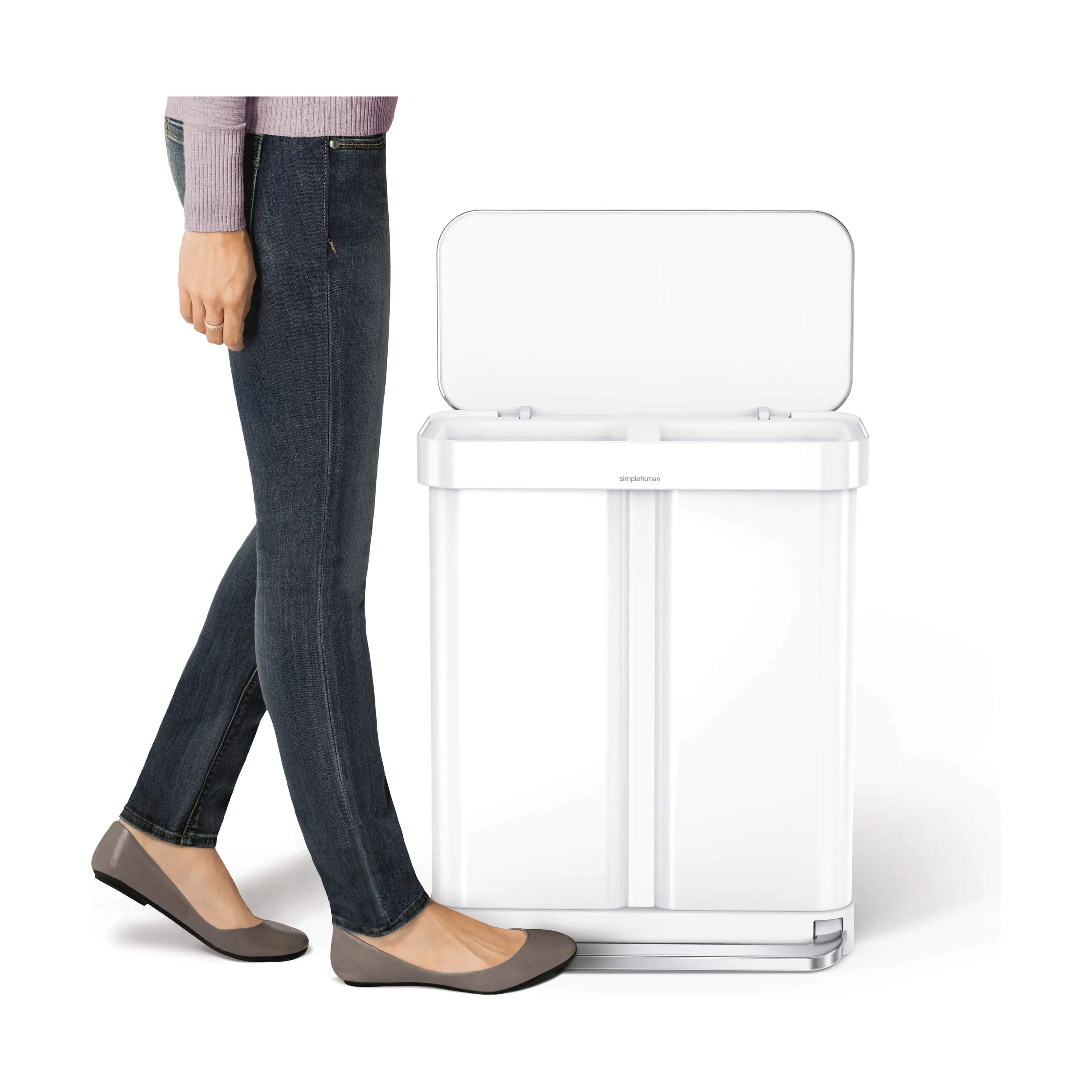 Simplehuman Pedalspande Dual Pedalspand i Hvid, 3